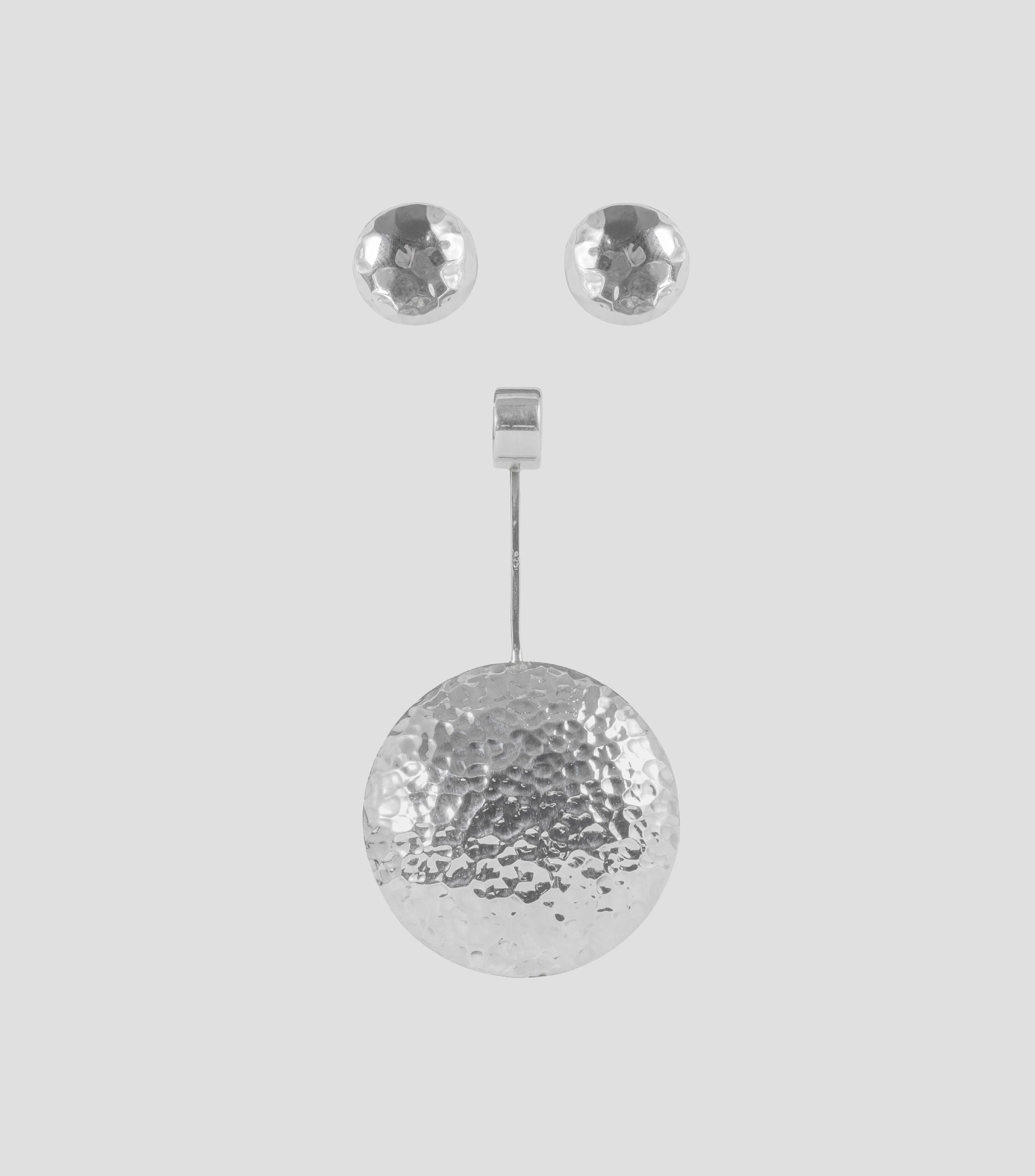 Set de Aretes y dije en plata .925 Pendulo Mujer