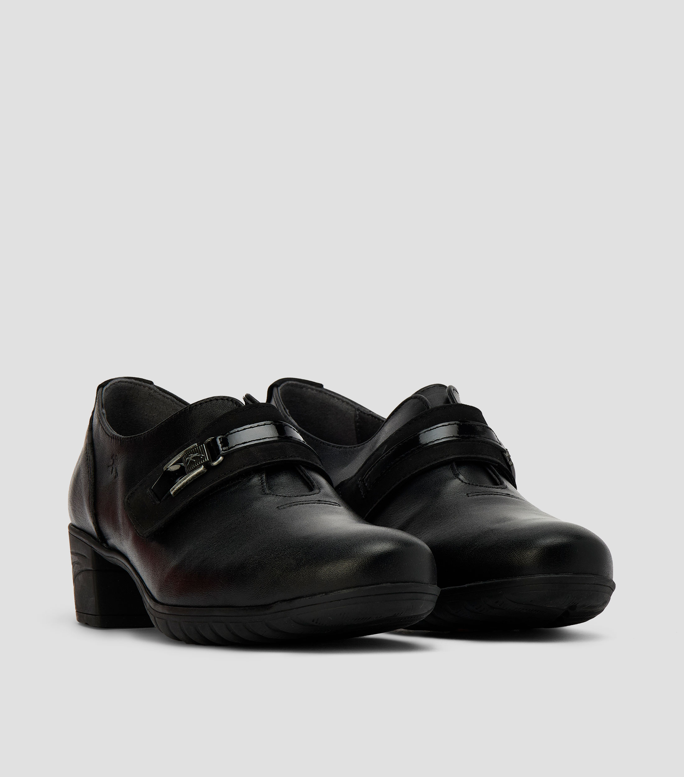 Zapatos casuales con tacón ancho de 4.5 cm en piel Mujer
