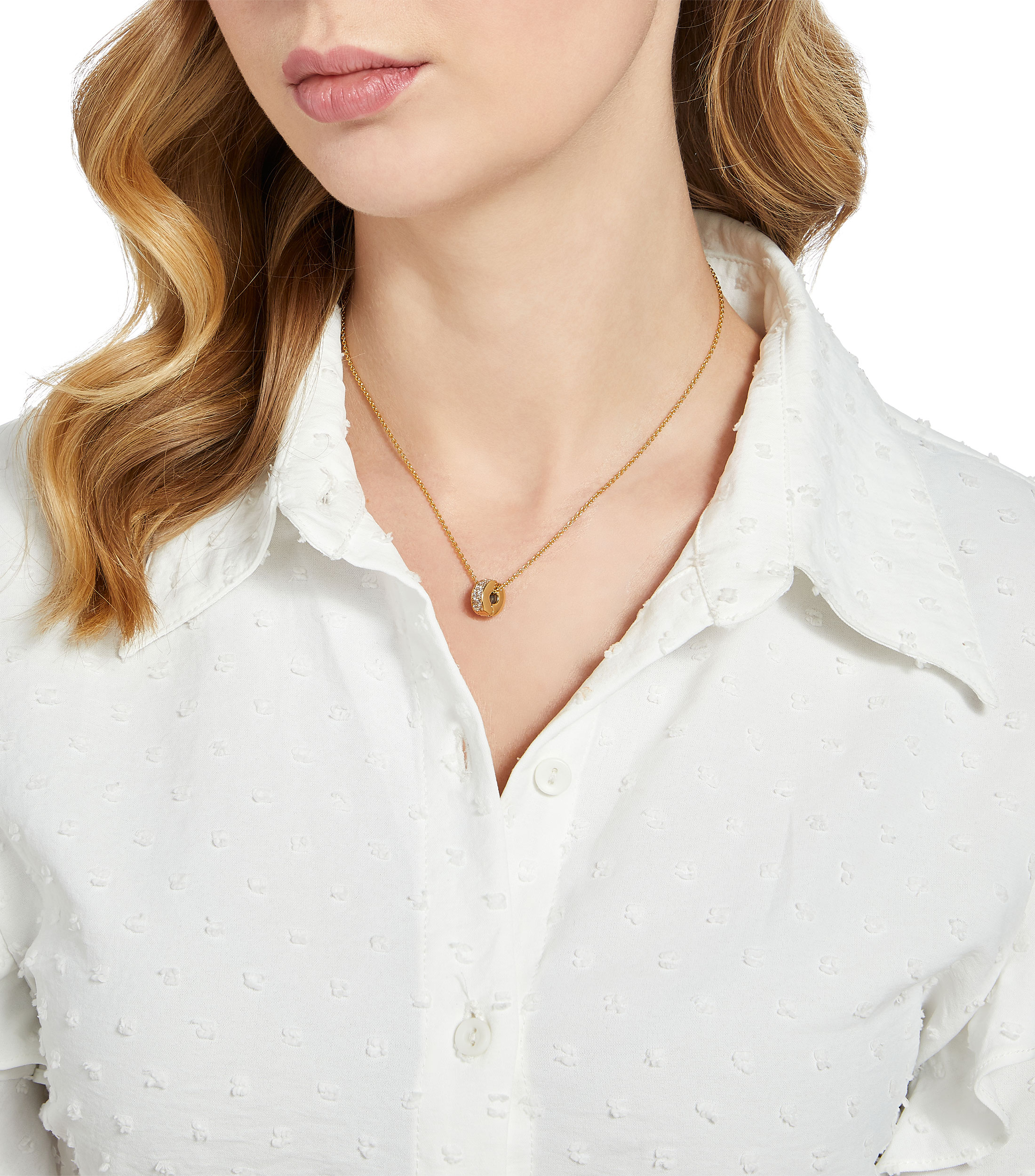 Charm circular con zirconias cúbicas Mujer
