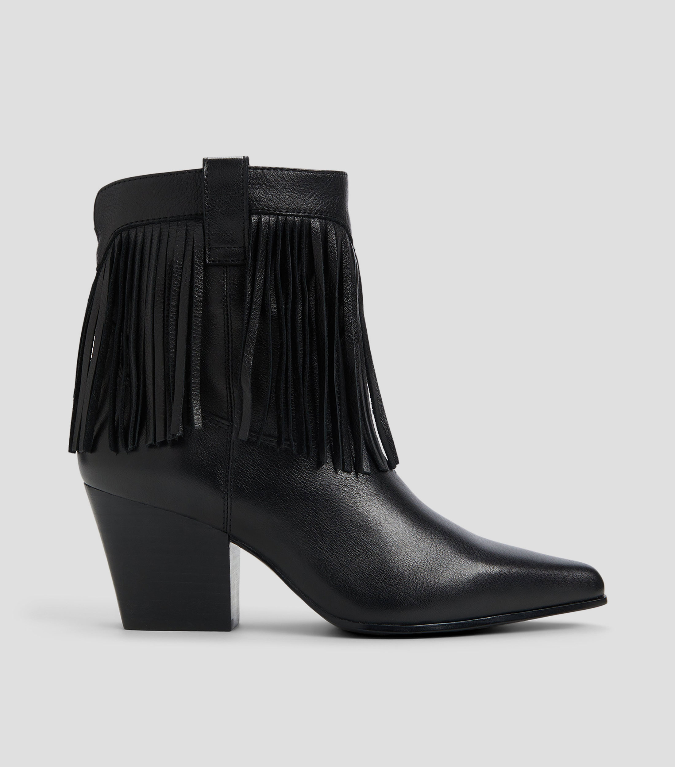 Botines Casuales en Piel con tacón medio y ancho Mujer