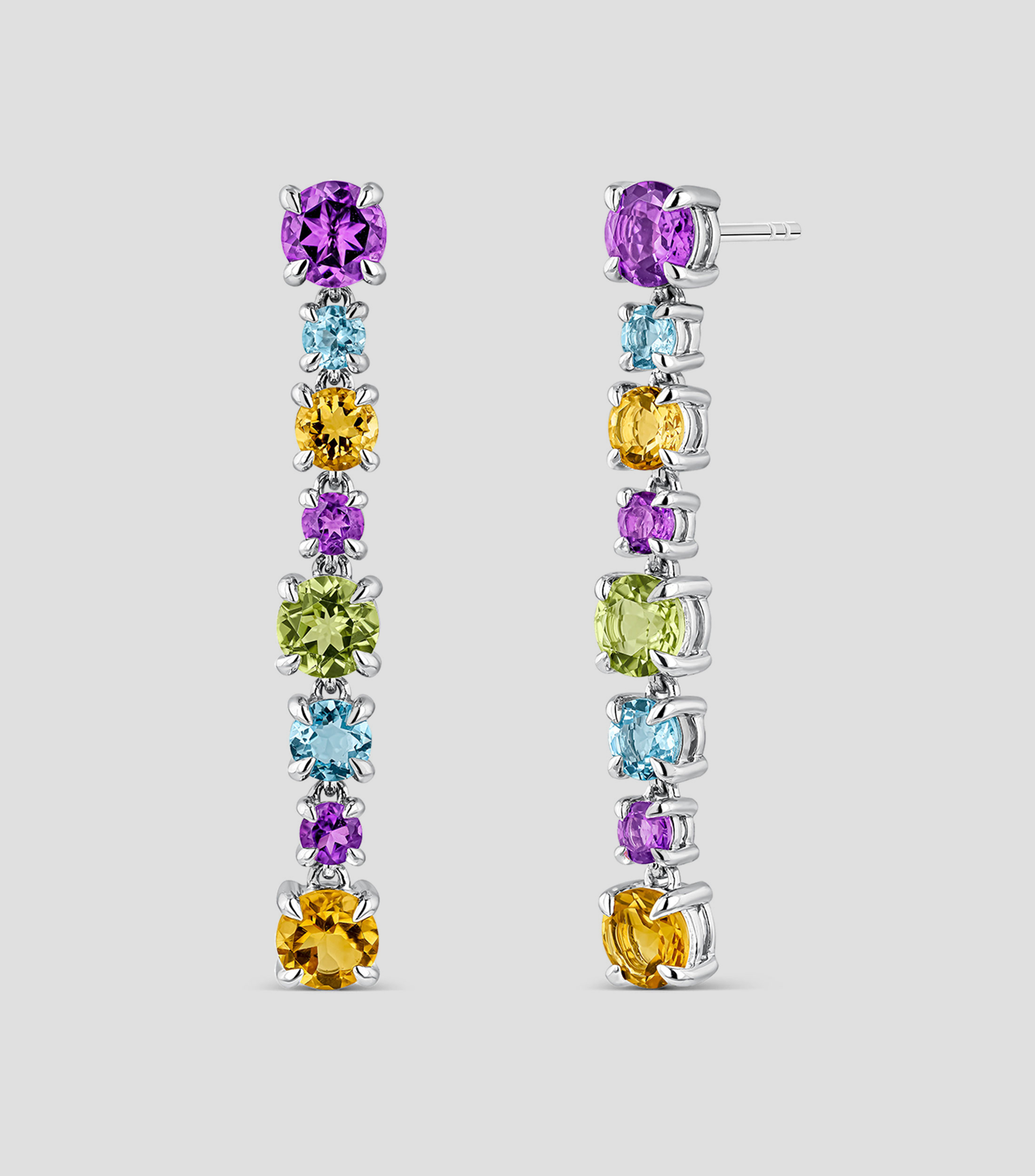 Pendientes largos en plata .925 multicolor Pop Art Mujer
