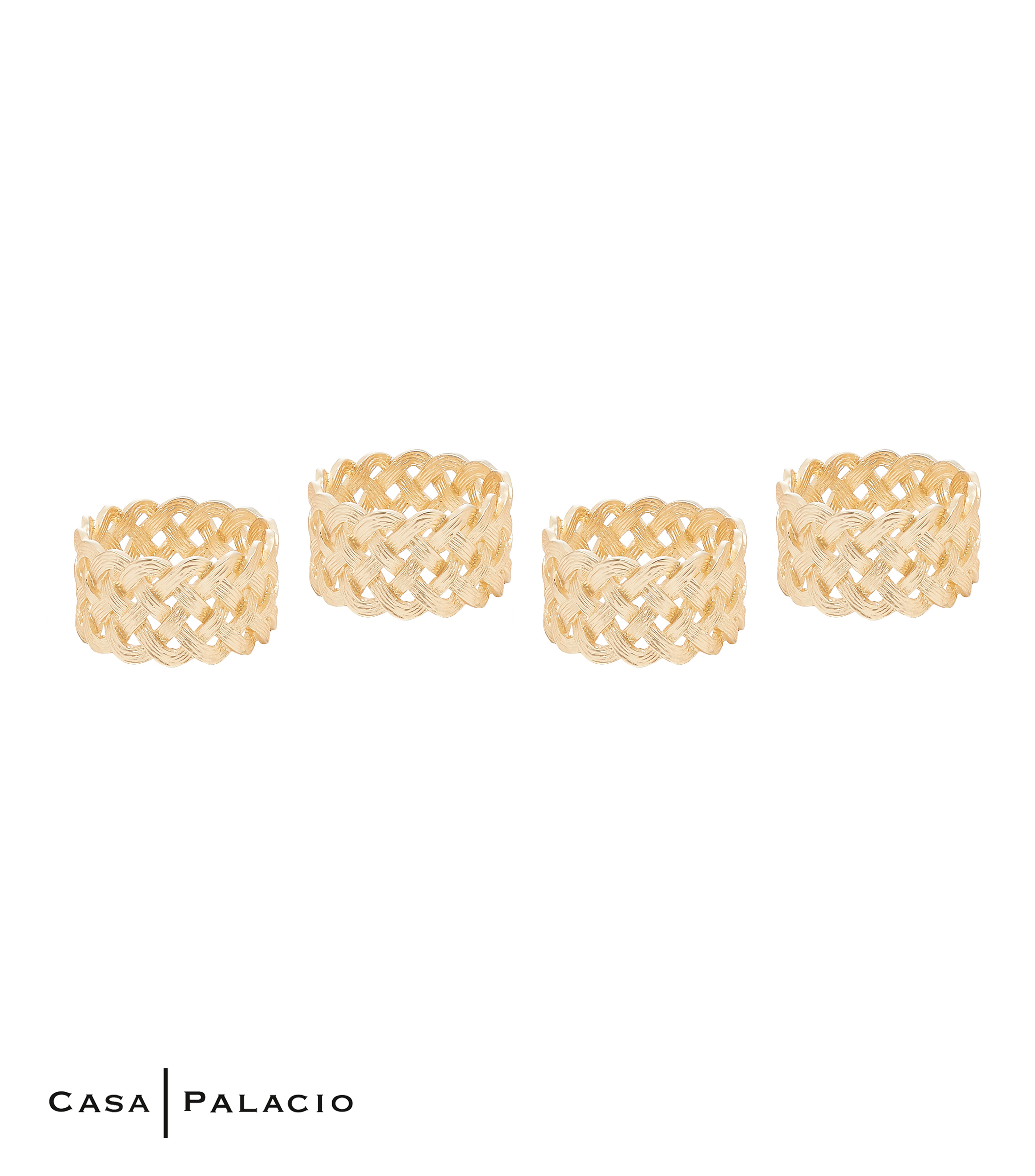 Set 4 Anillos Braid para Servilleta Dorado