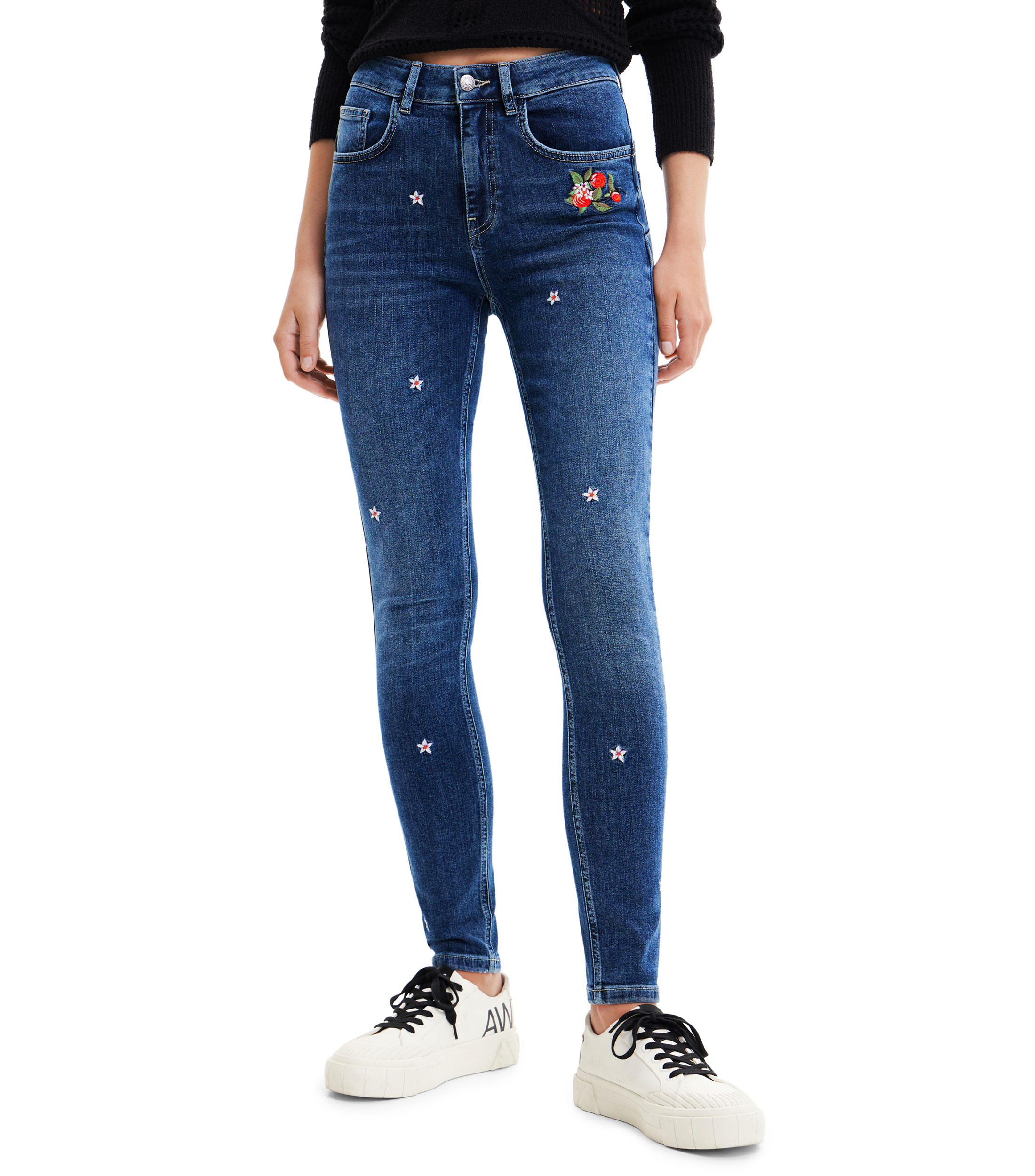 Desigual Abbigliamento Donna Jeans denim Azzurro 38 5 Tasche, Flora