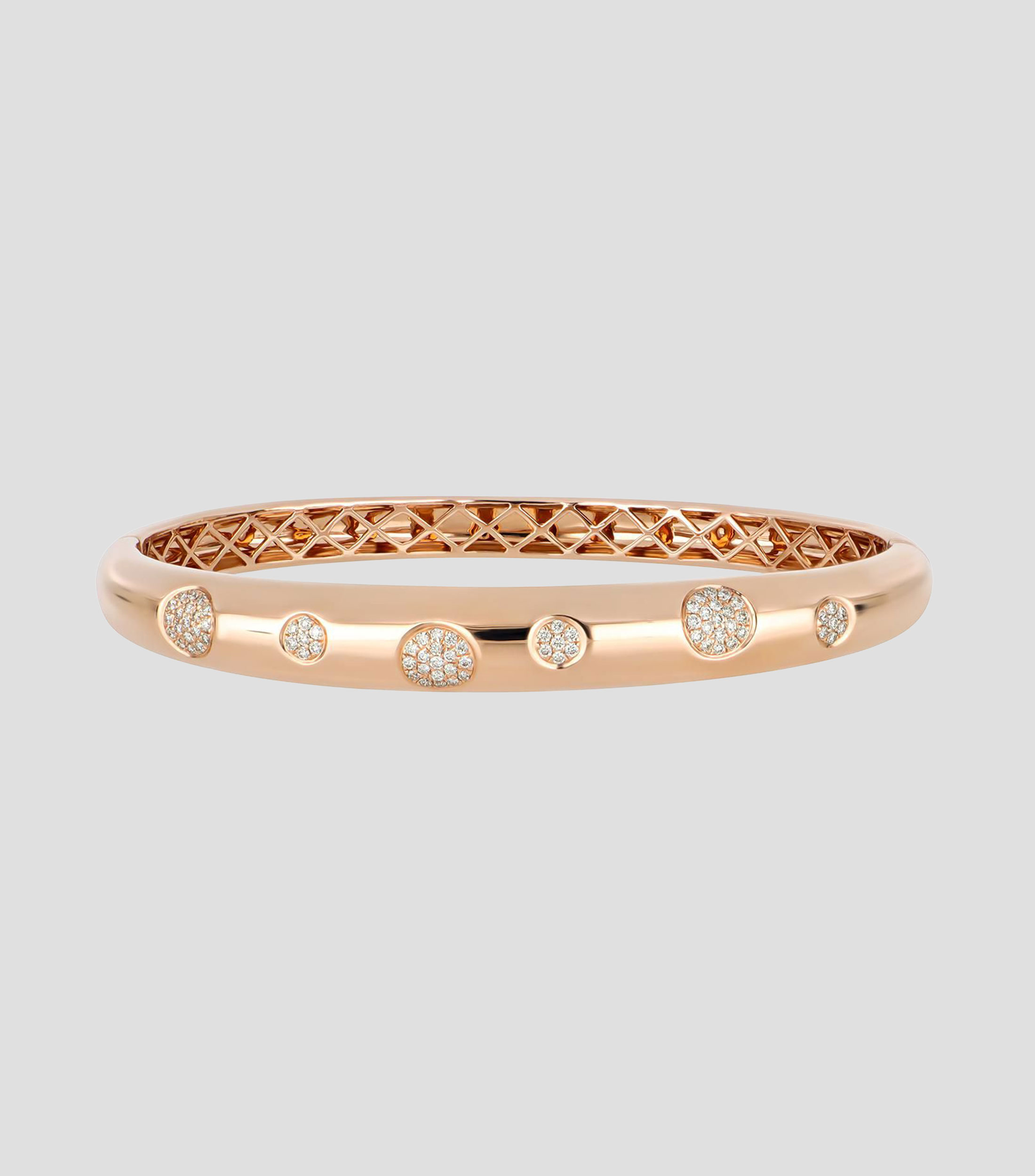 Brazalete en Oro rosa de 14 Kilates con diamantes Mujer