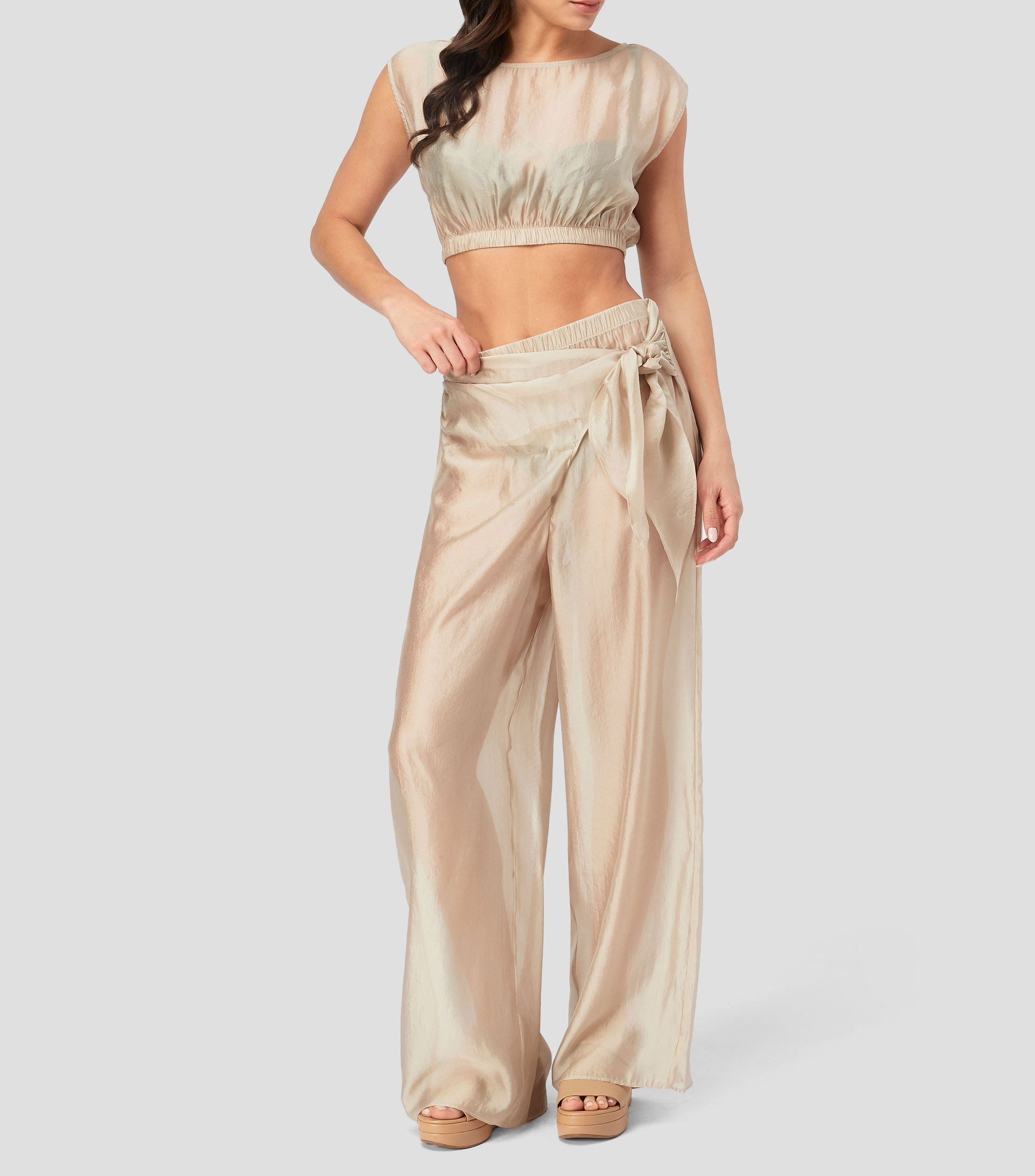 Pantalón para playa liso Mujer