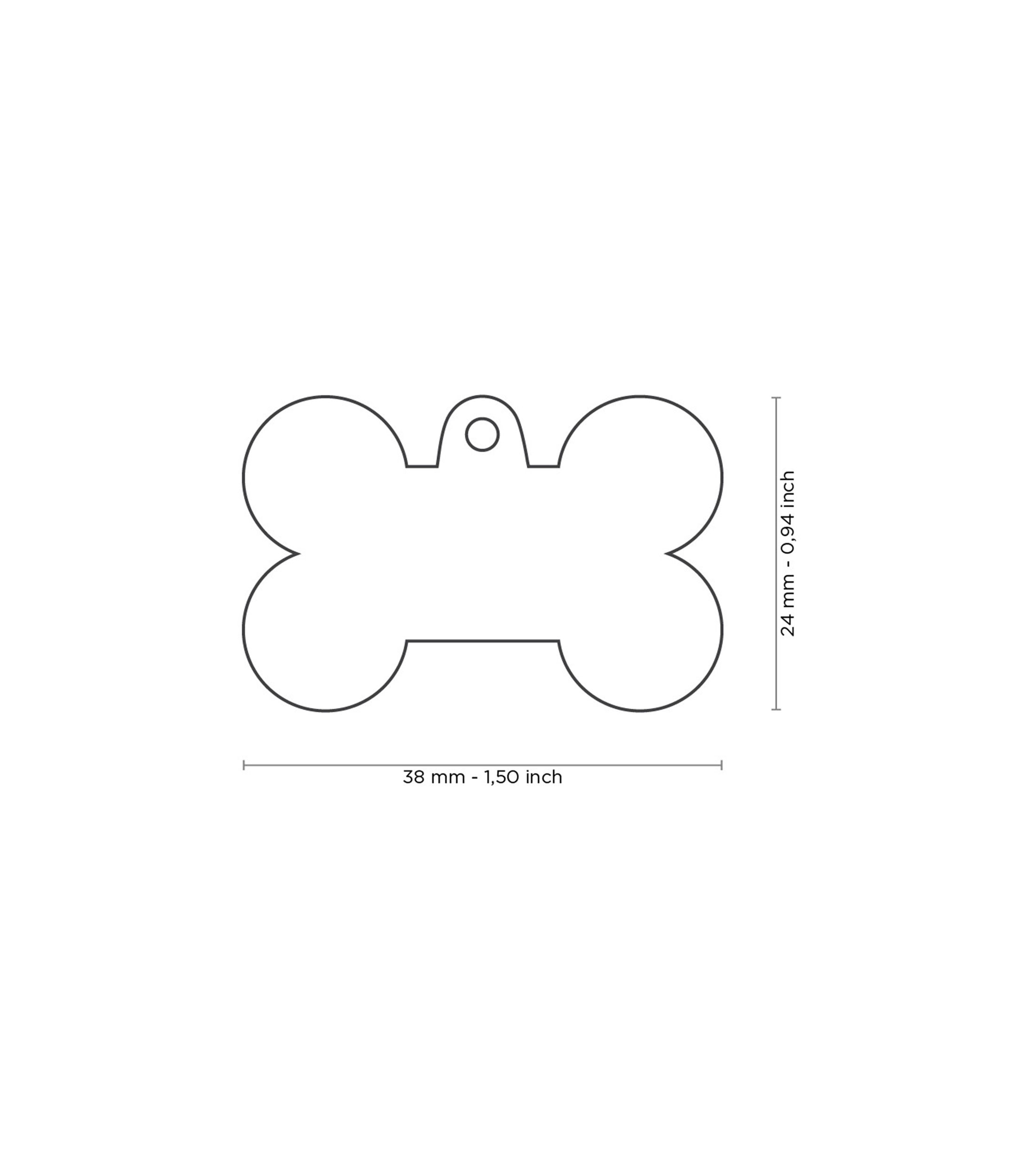 Placa para Mascota Style Hueso en metal
