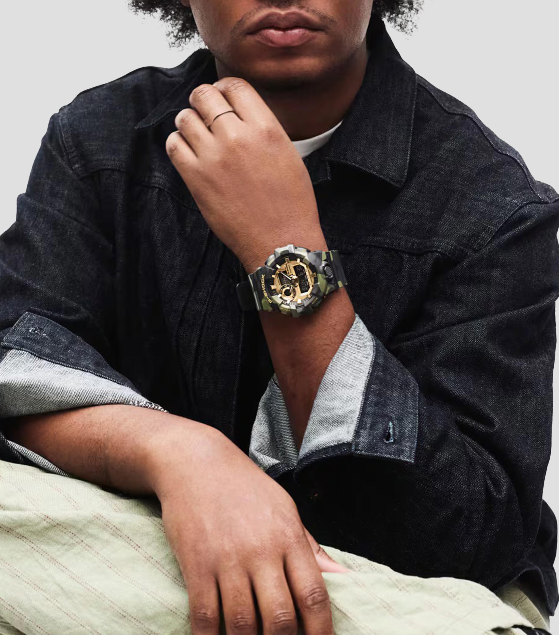 Reloj para hombre G-Shock GA-700 Deportivo Verde, Dorado