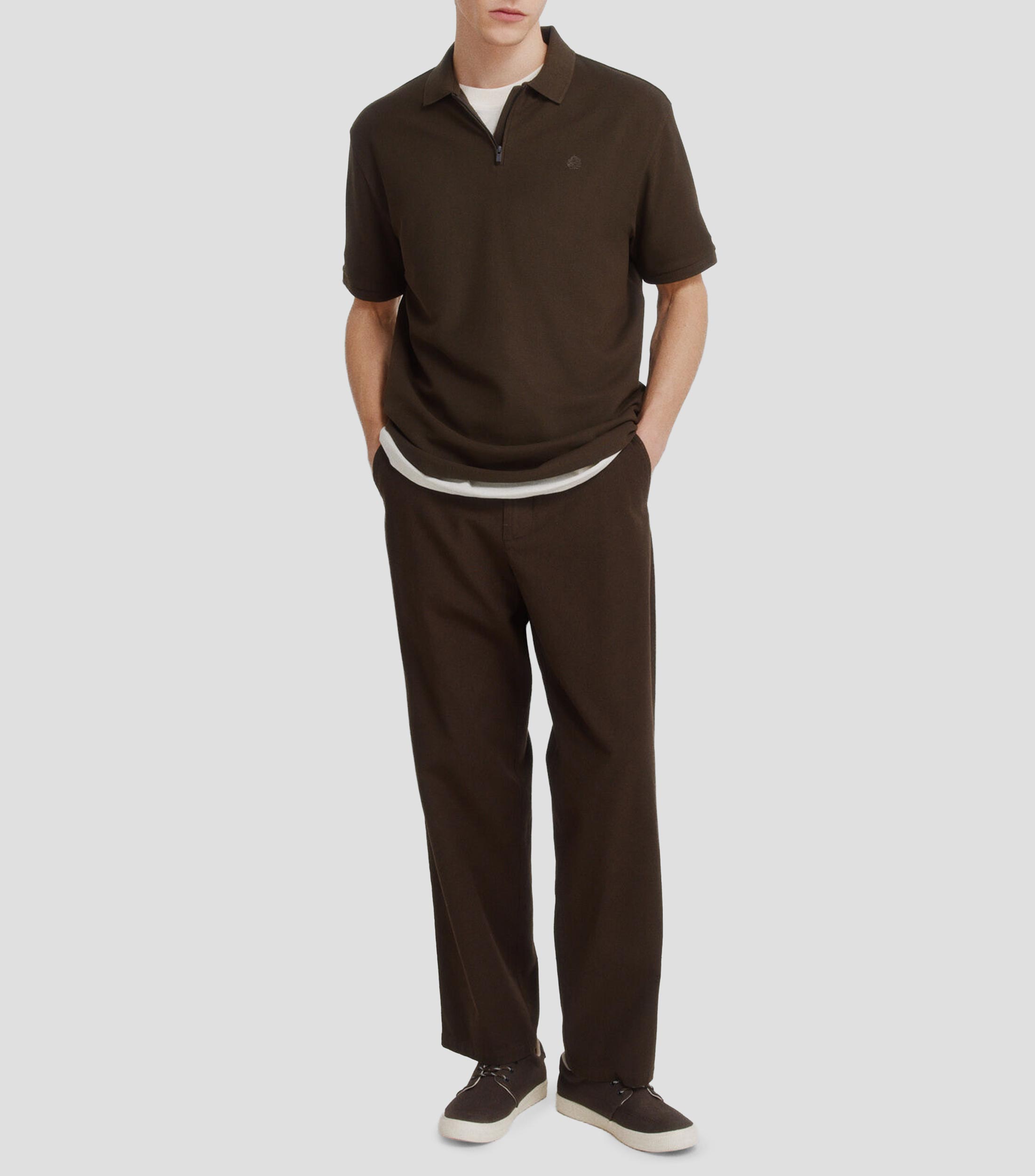 Playera tipo polo manga corta lisa Hombre