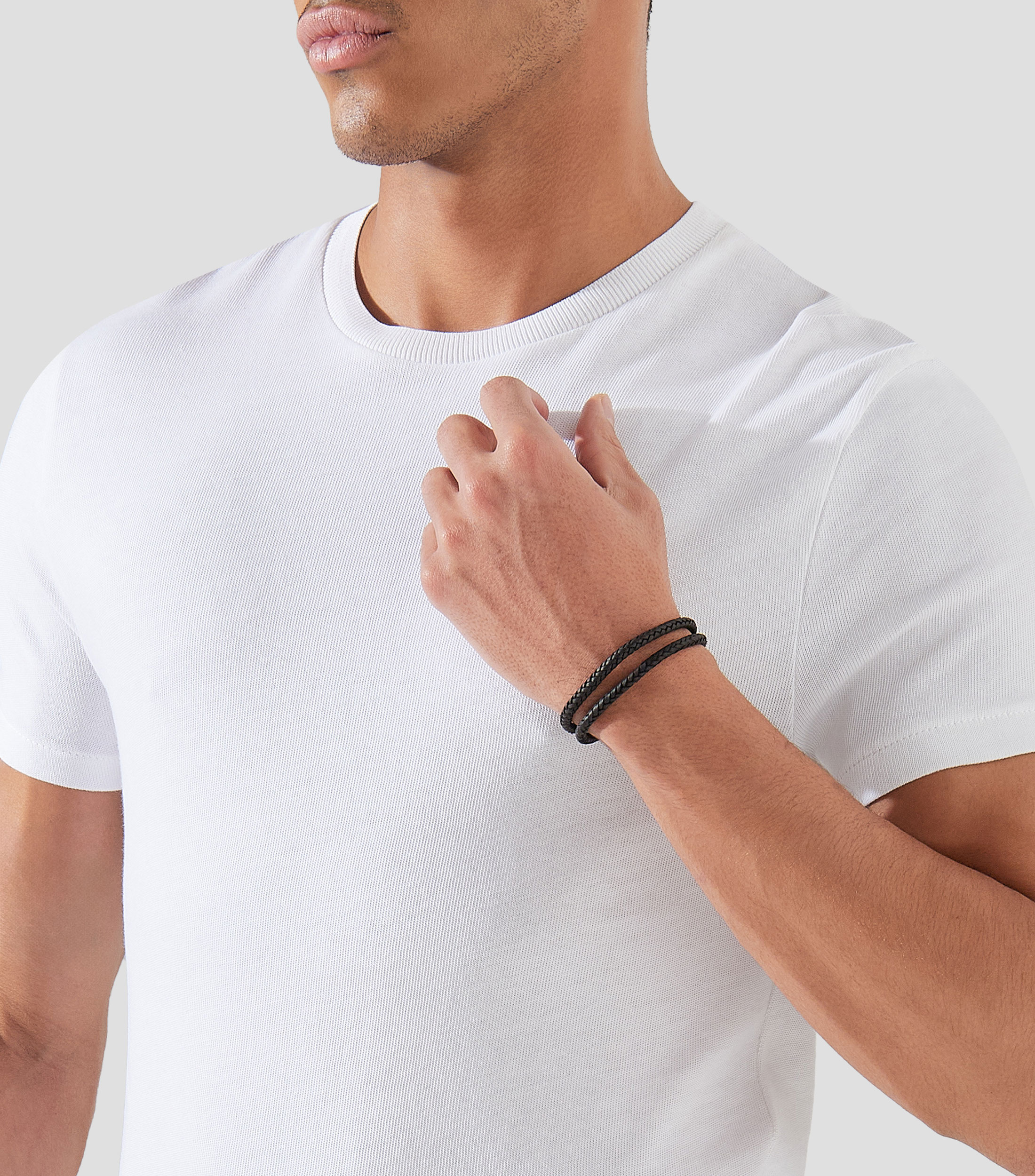 Pulsera doble negra Hombre