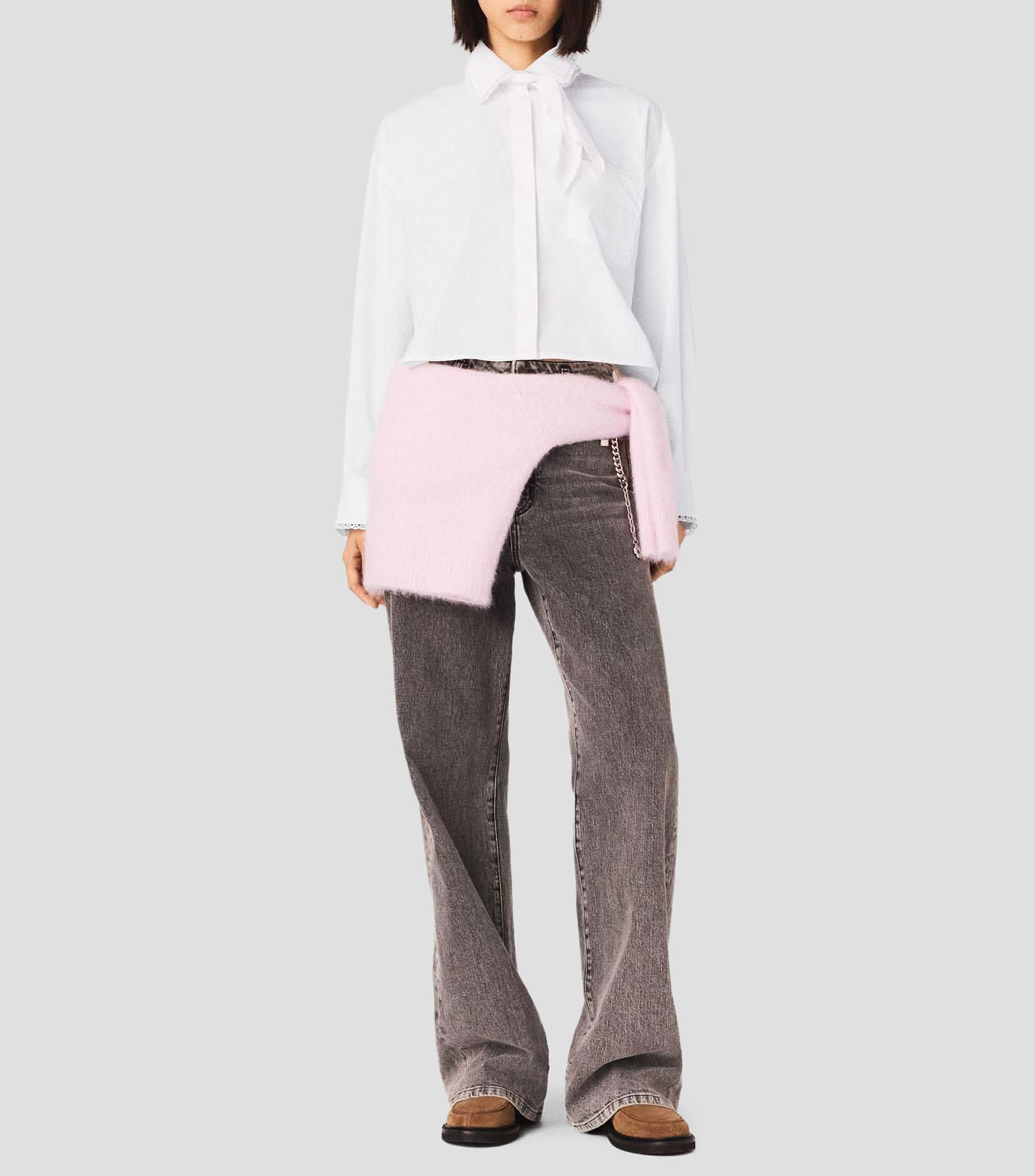 Camisa lisa manga larga Mujer