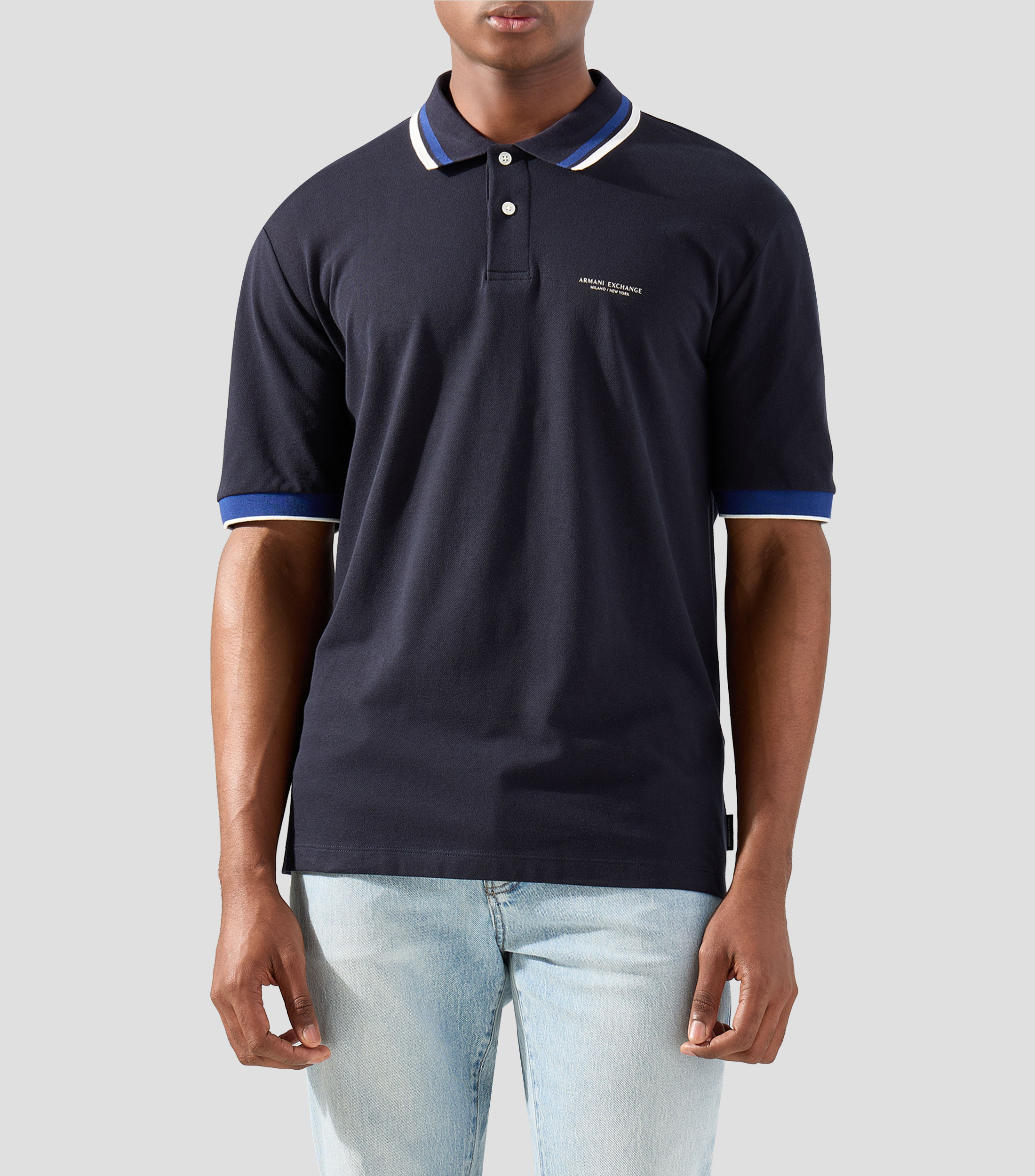 Playera tipo polo manga corta lisa Hombre
