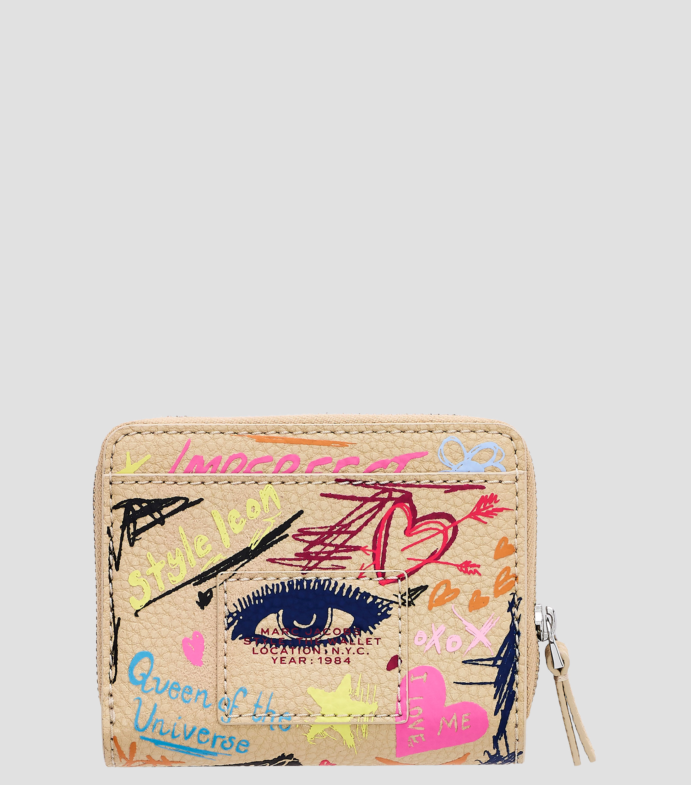 Cartera multicolor en piel Punk Scribble estampada Mujer