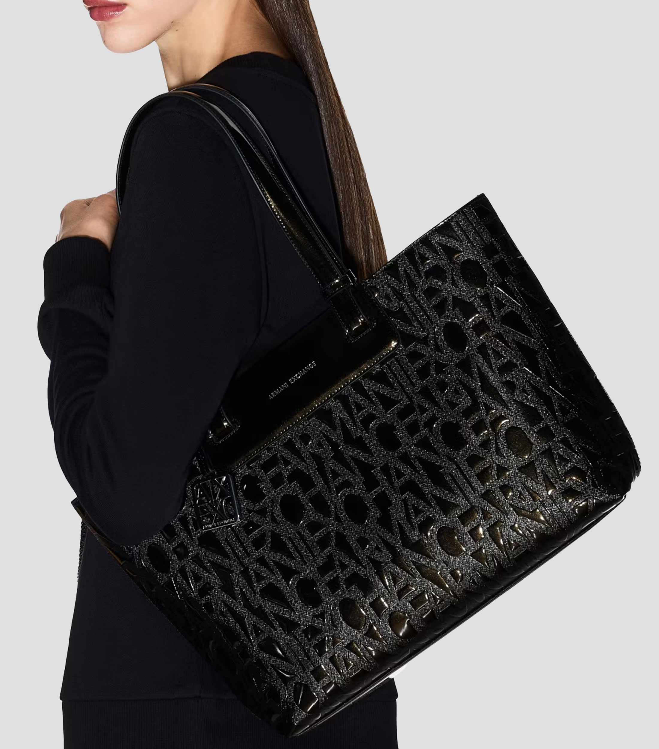 Bolsa Tote monogram negra Mujer