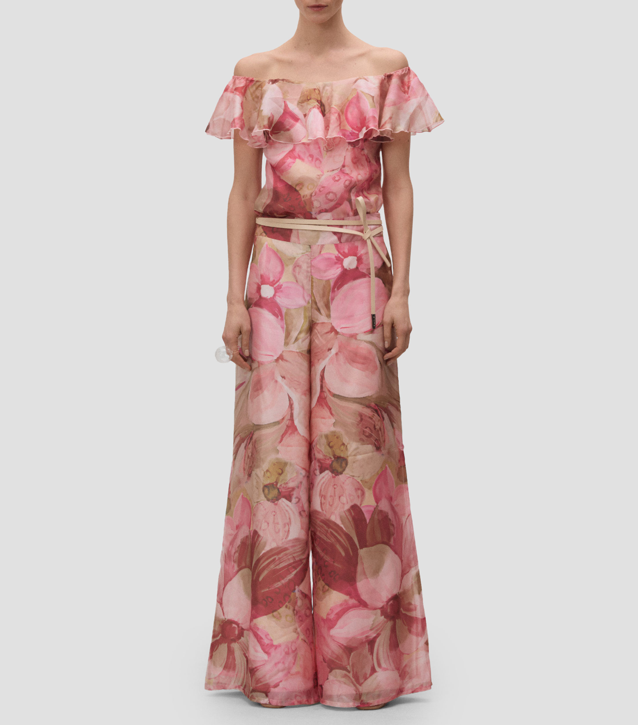 Blusa con flores sin mangas Mujer