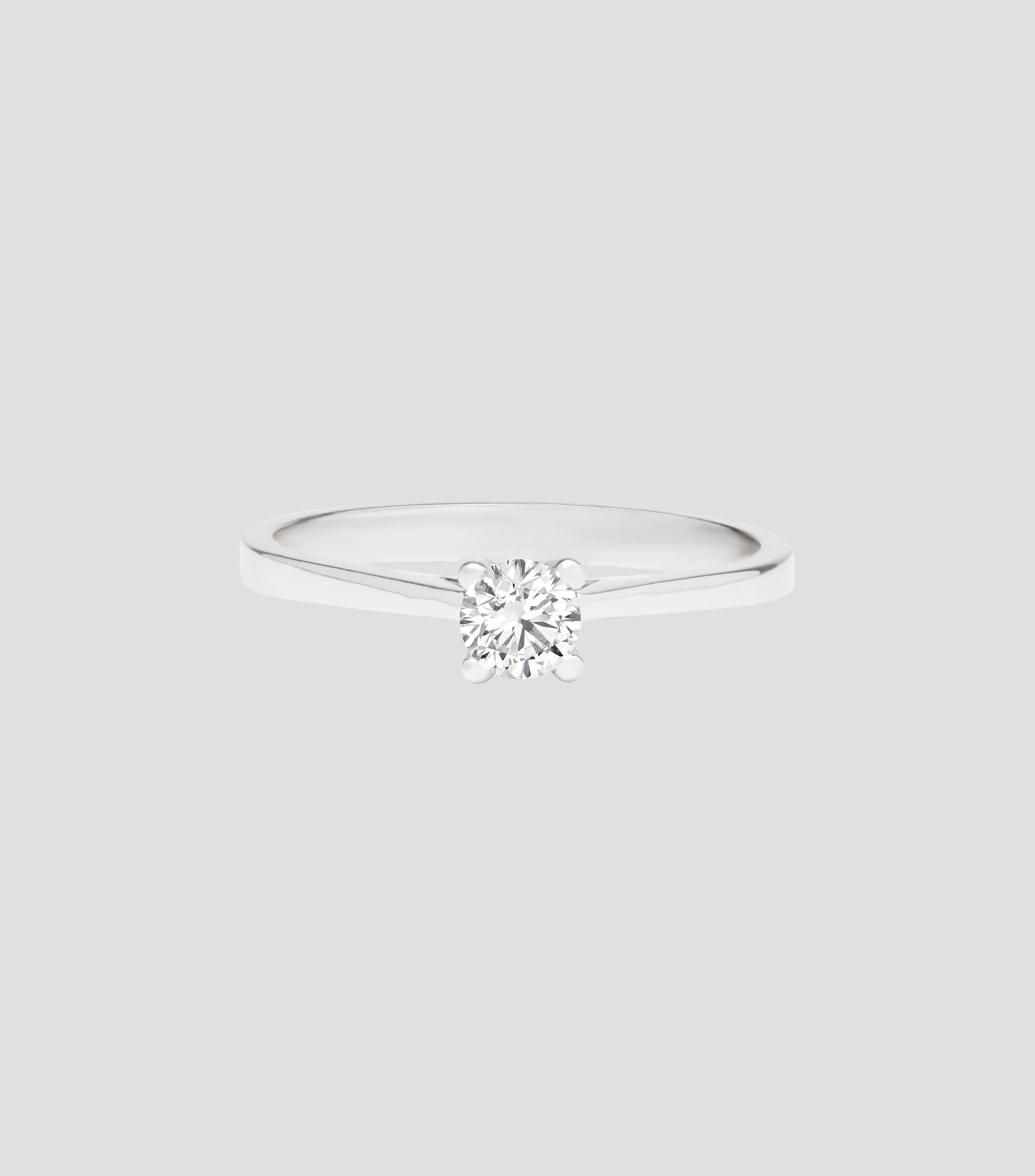Anillo solitario en oro blanco de 14 kilates con diamante Mujer