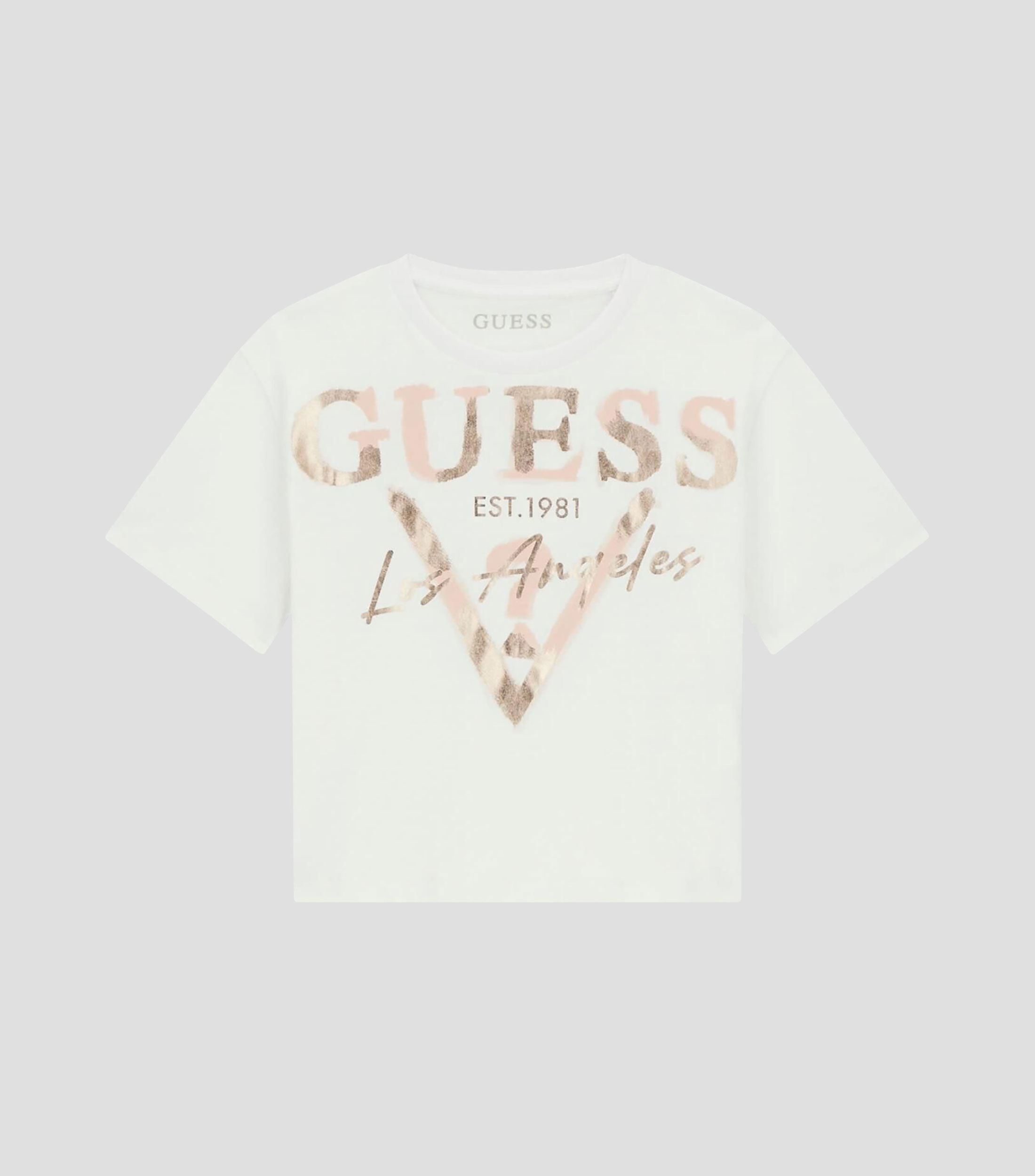 Playera cuello redondo manga corta estampada Niña
