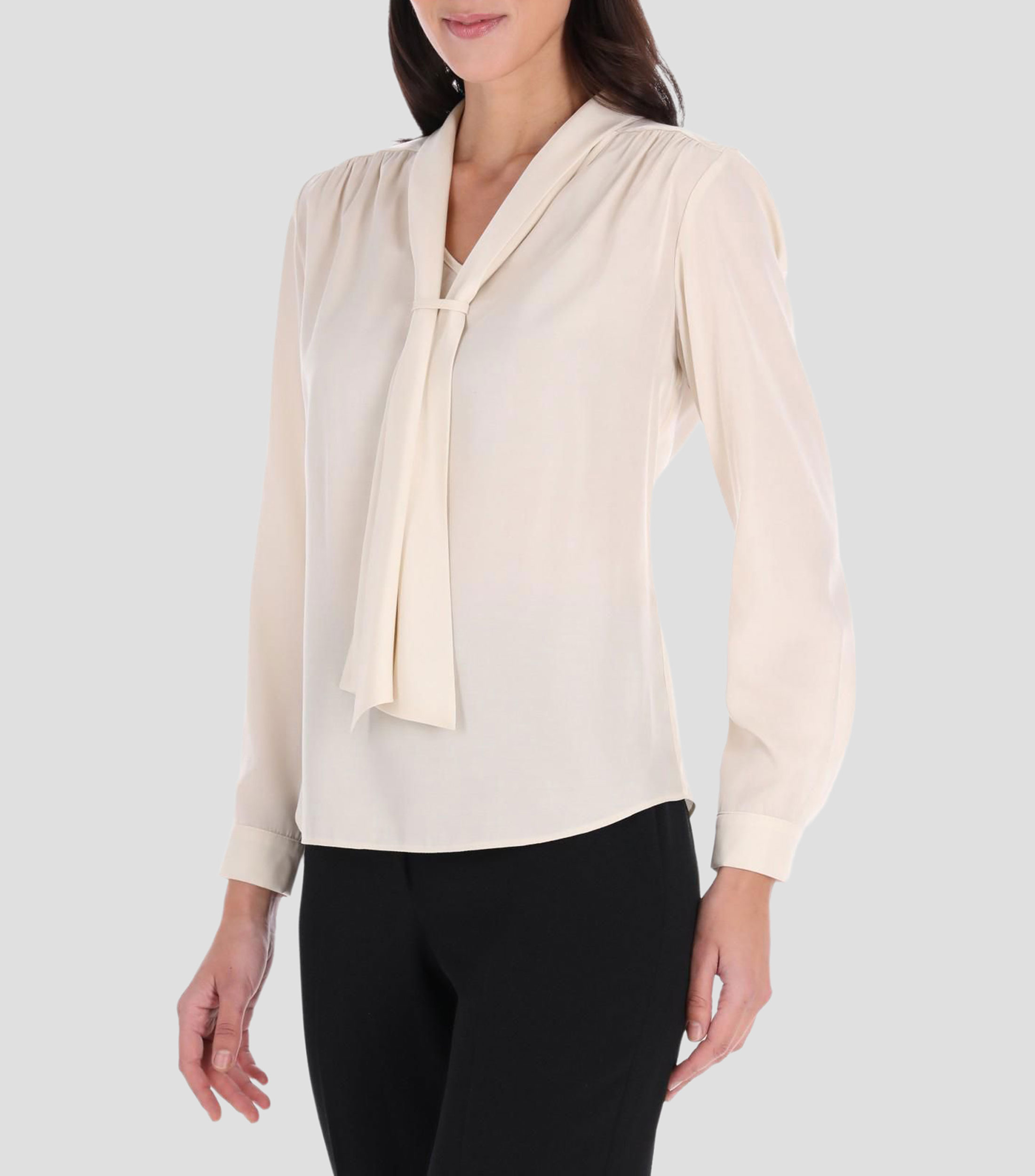 Blusa lisa manga larga Mujer