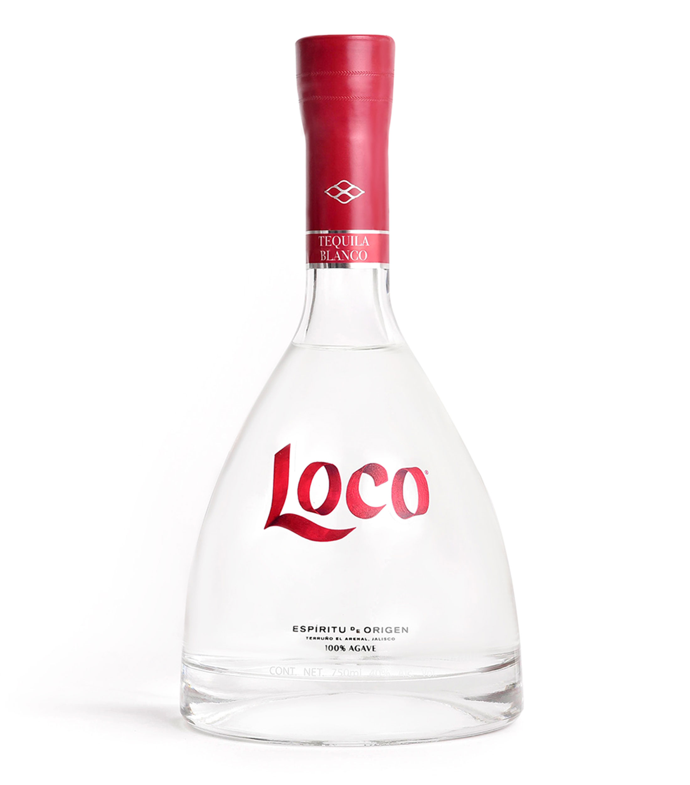 Tequila blanco Loco, 750 ml + 2 copas Riedel