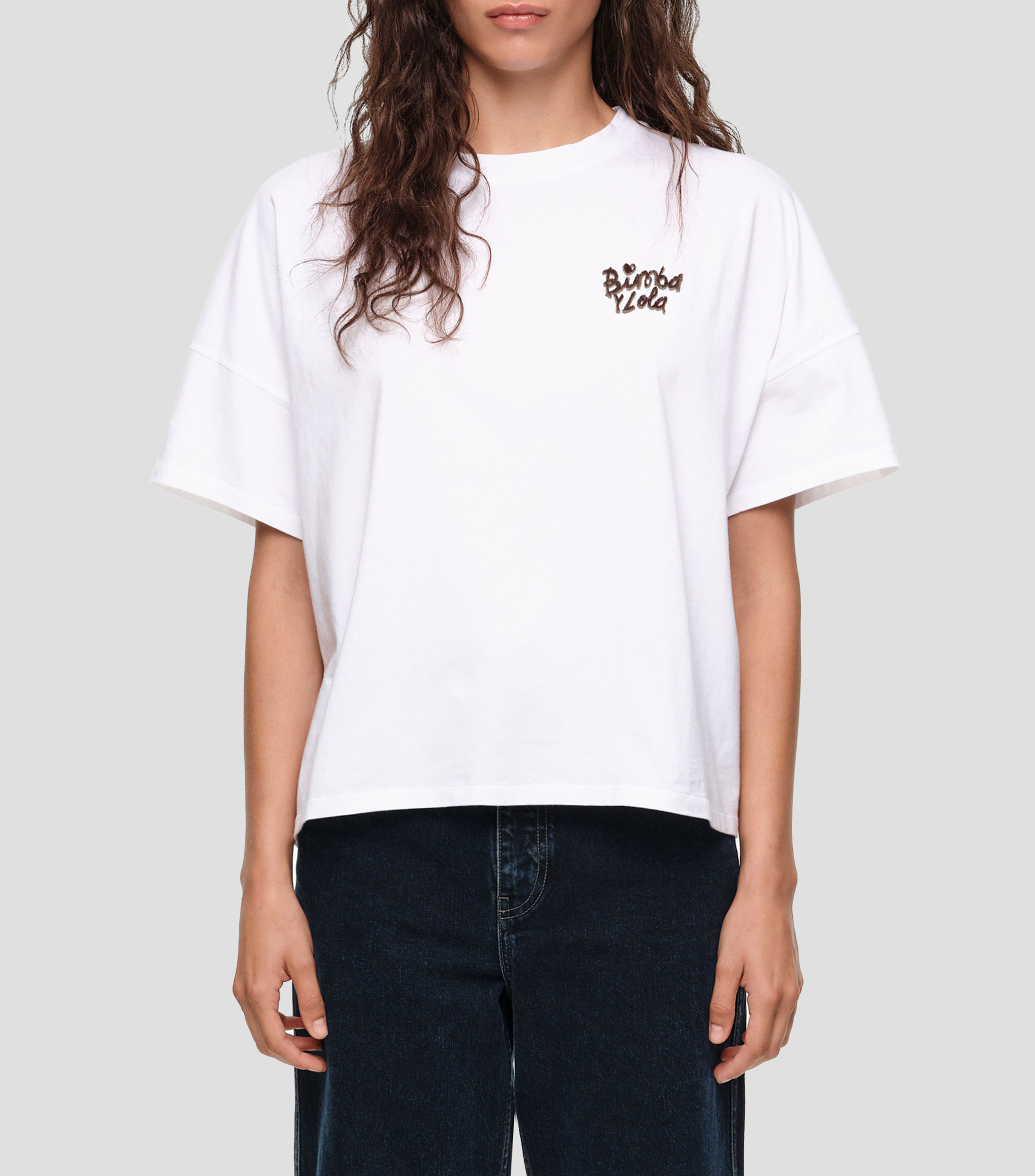 Playera cuello redondo manga corta estampado Mujer