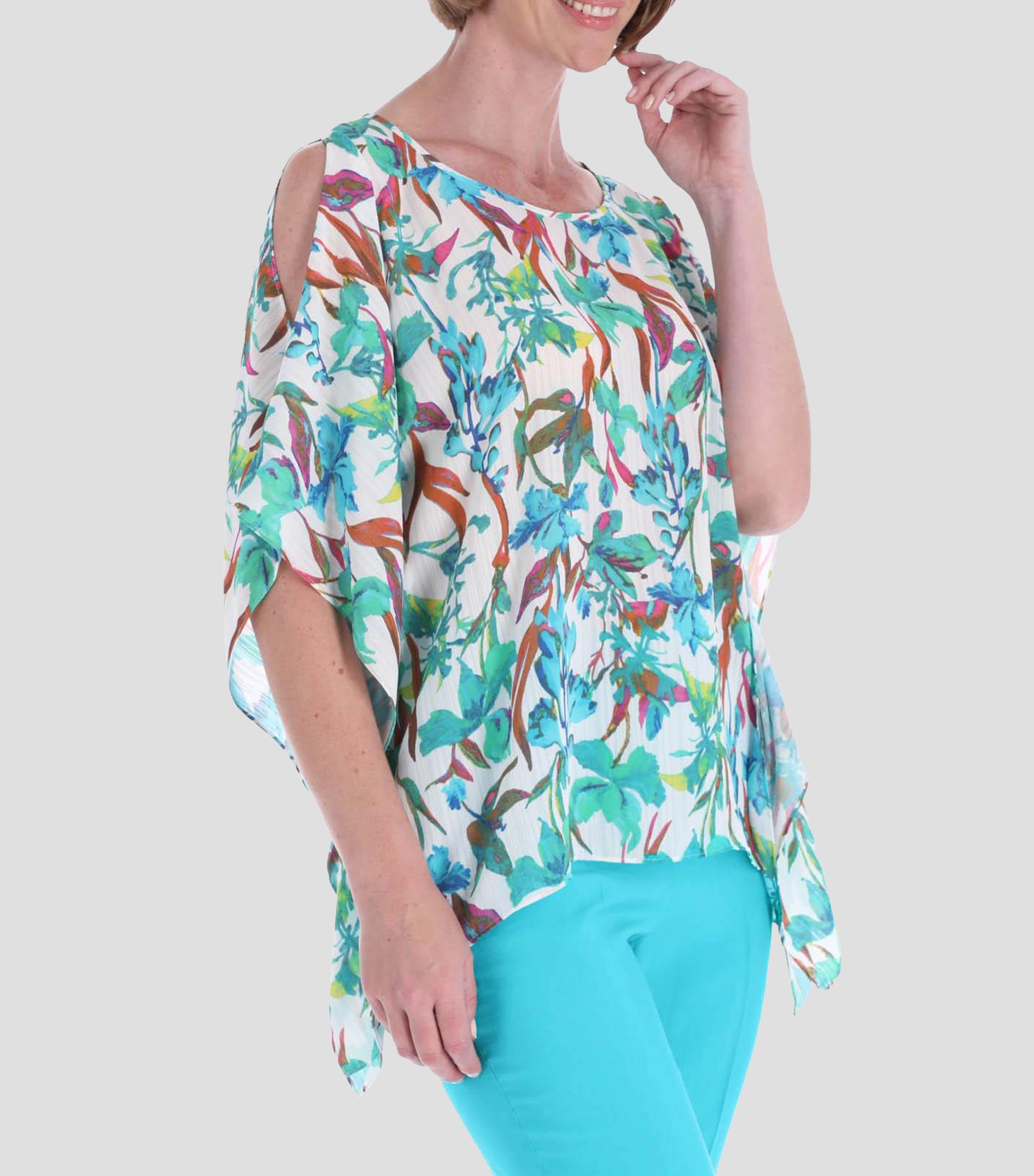 Blusa línea Petite estampada manga corta Mujer