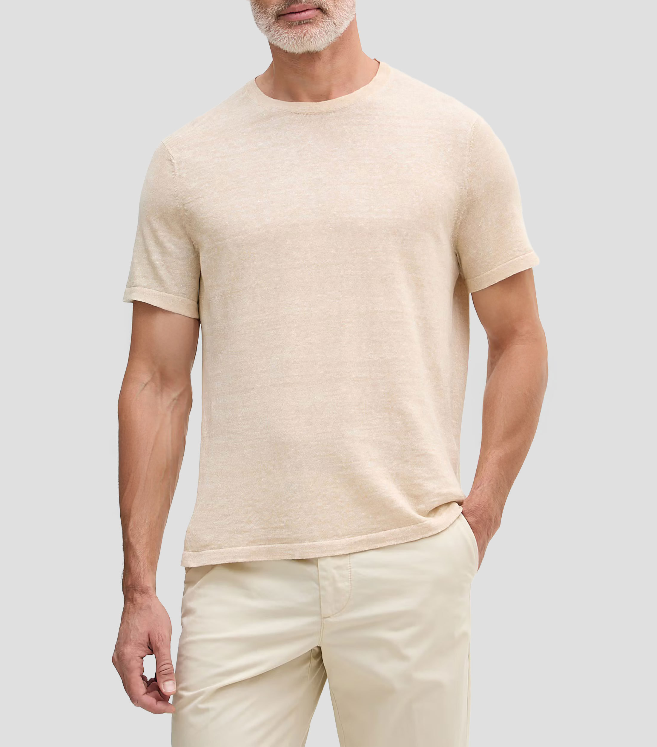 Playera cuello redondo manga corta lisa Mouline Hombre