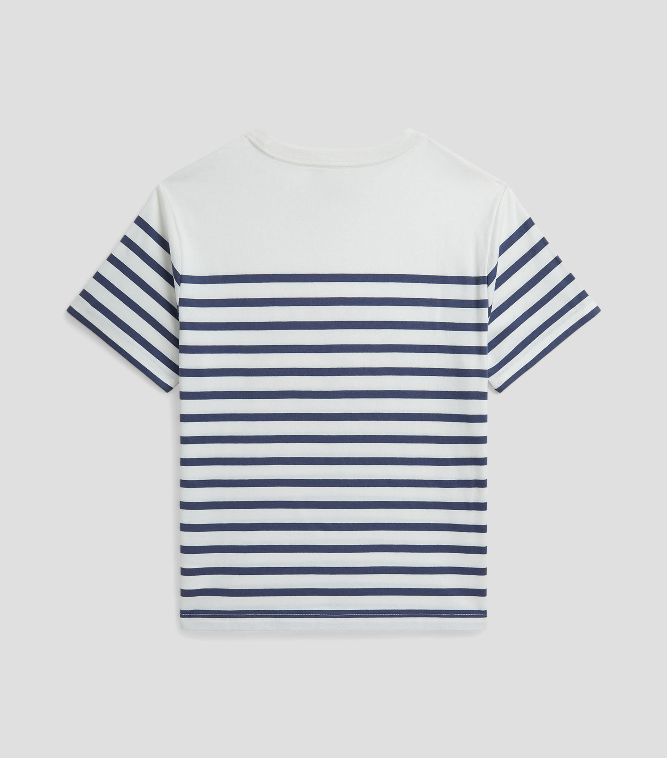 Playera de cuello redondo con manga corta y rayas Niño