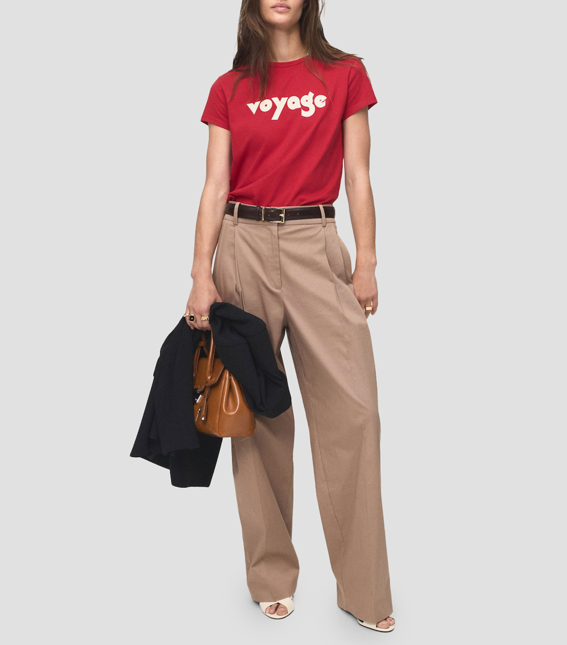 Playera estampada cuello redondo de manga corta Mujer