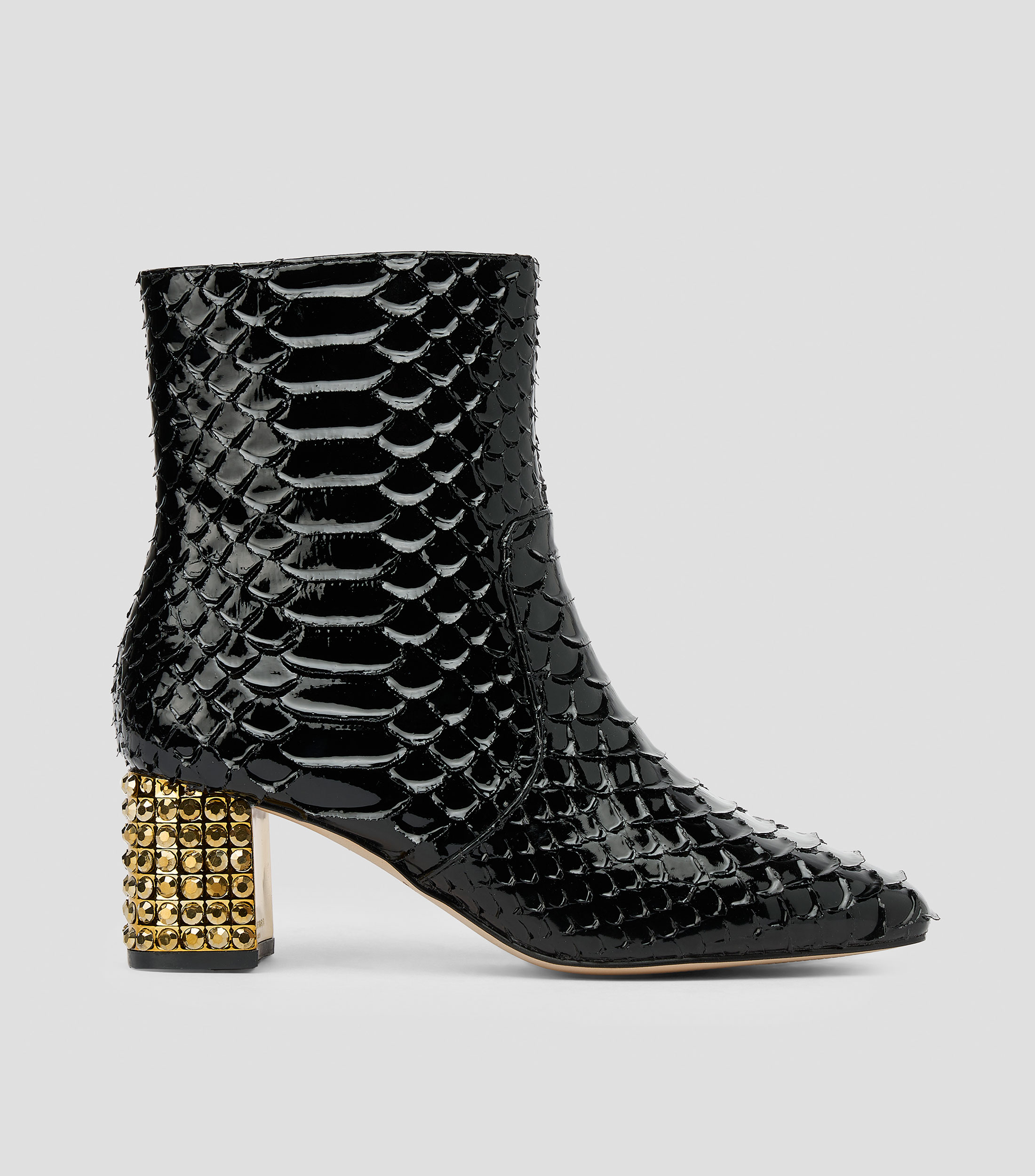 Botas Chelsea cortas en piel con tacón medio ancho Mujer