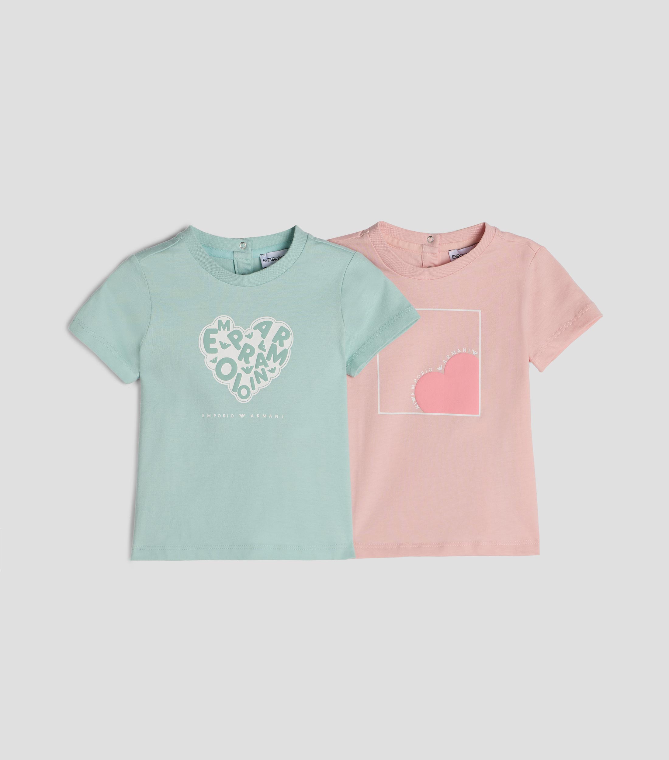 Set 2 playeras de cuello redondo con manga corta estampado Bebé