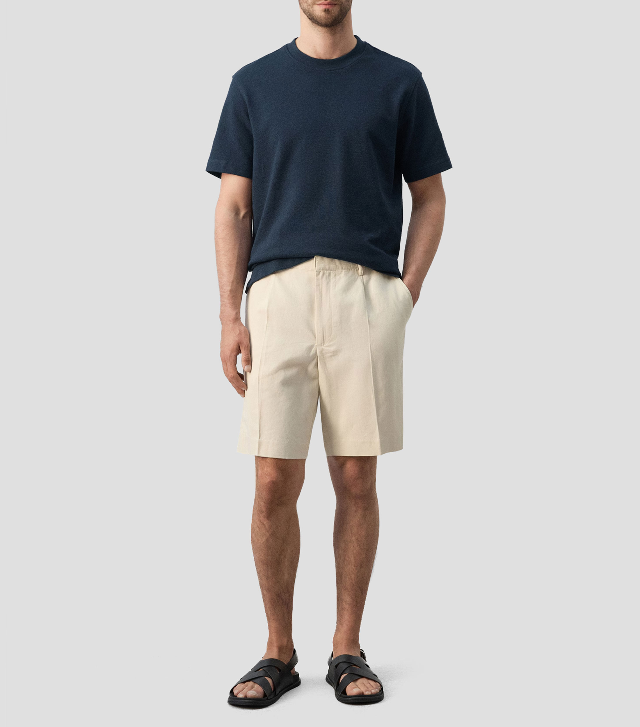 Playera cuello redondo manga corta lisa Hombre