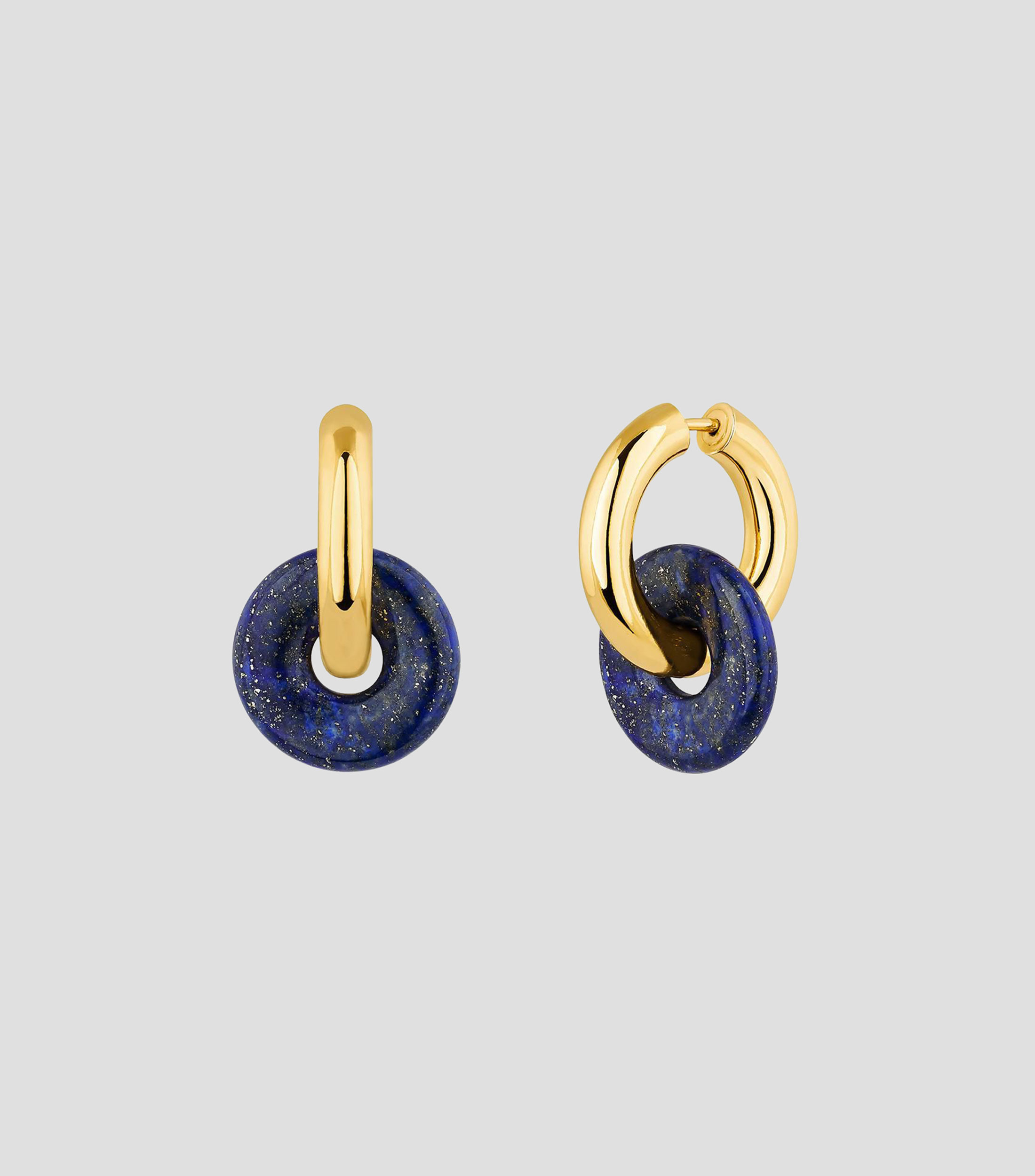 Pendientes de aro en plata .925 con lapislázuli Donkie Mujer