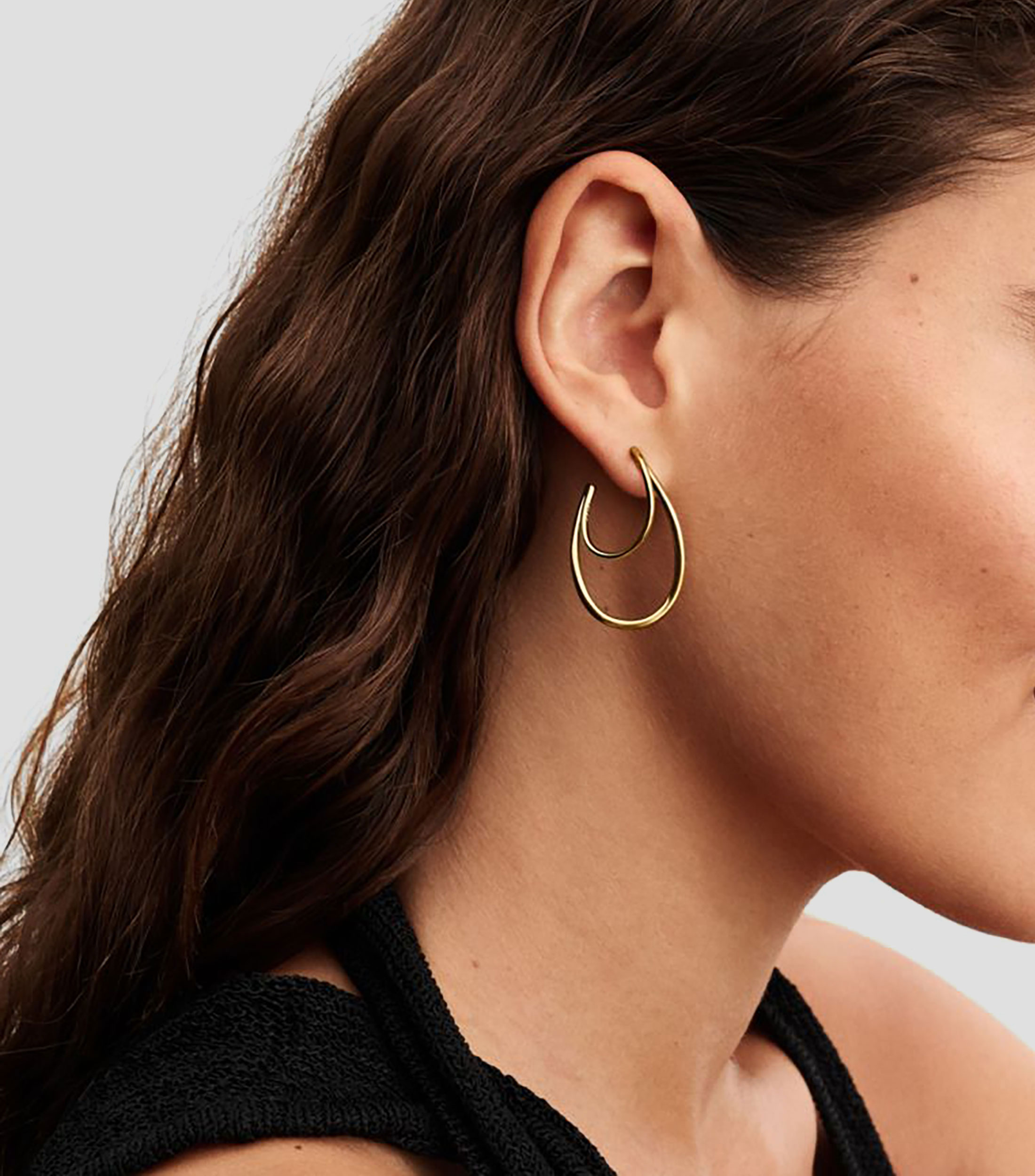 Aretes de Aro Doble en plata Mujer