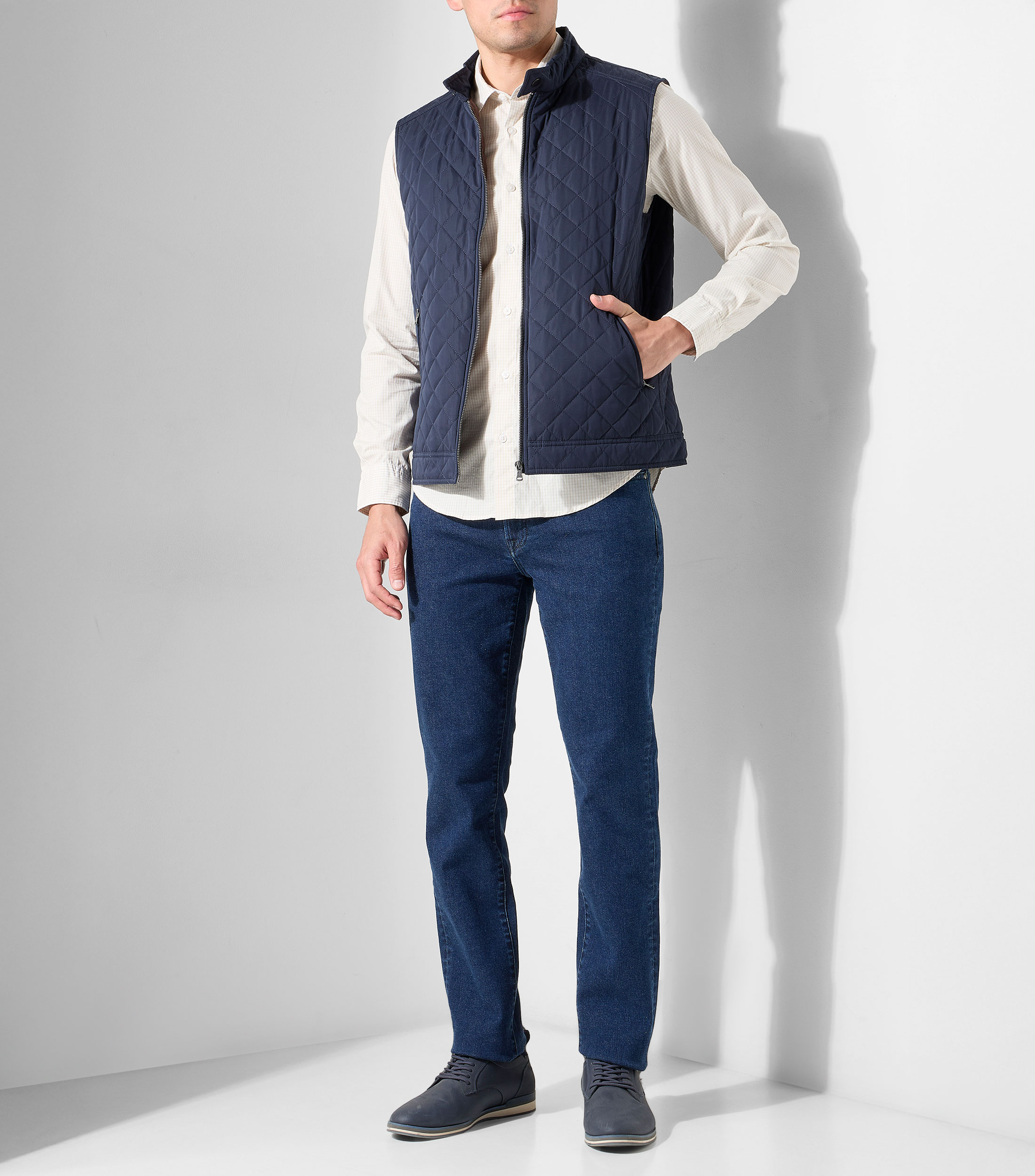Camisa de cuadros con manga larga Hombre