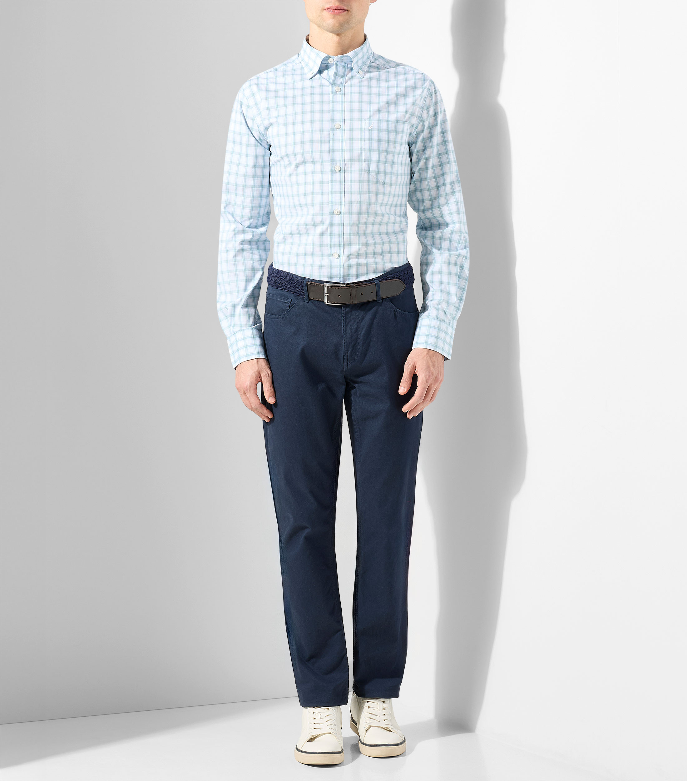 Camisa de cuadros con manga larga Hombre
