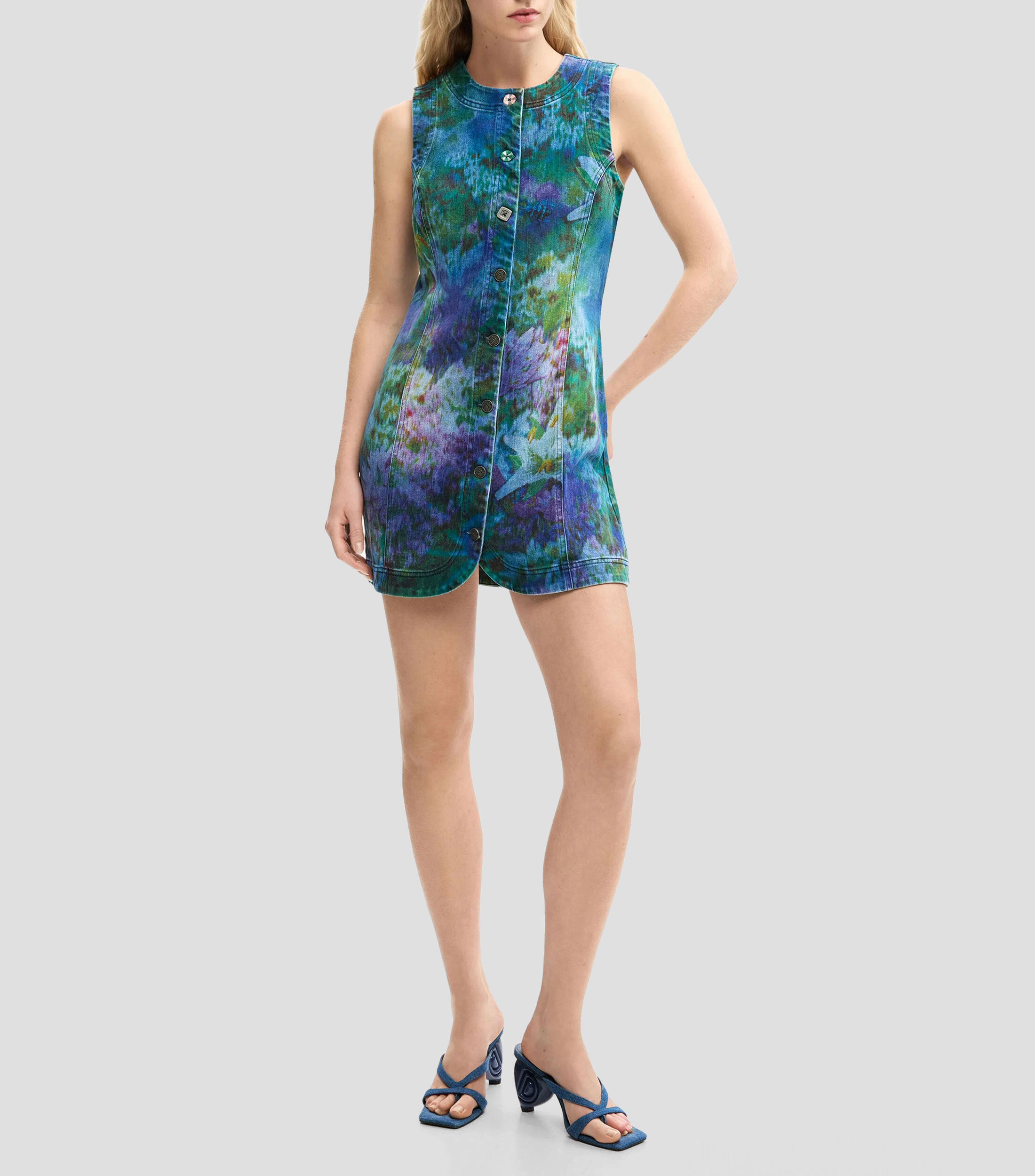 Vestido corto estampado Mujer