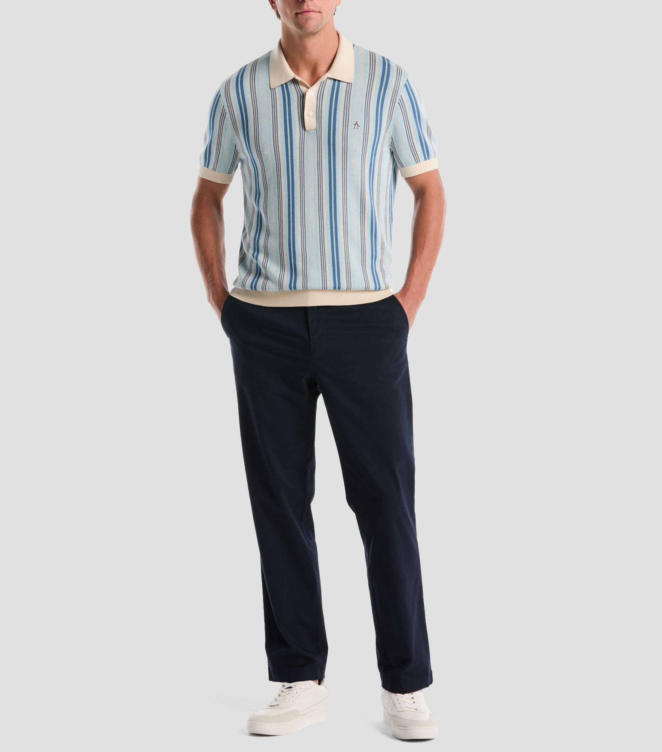 Playera tipo polo manga corta rayas Hombre