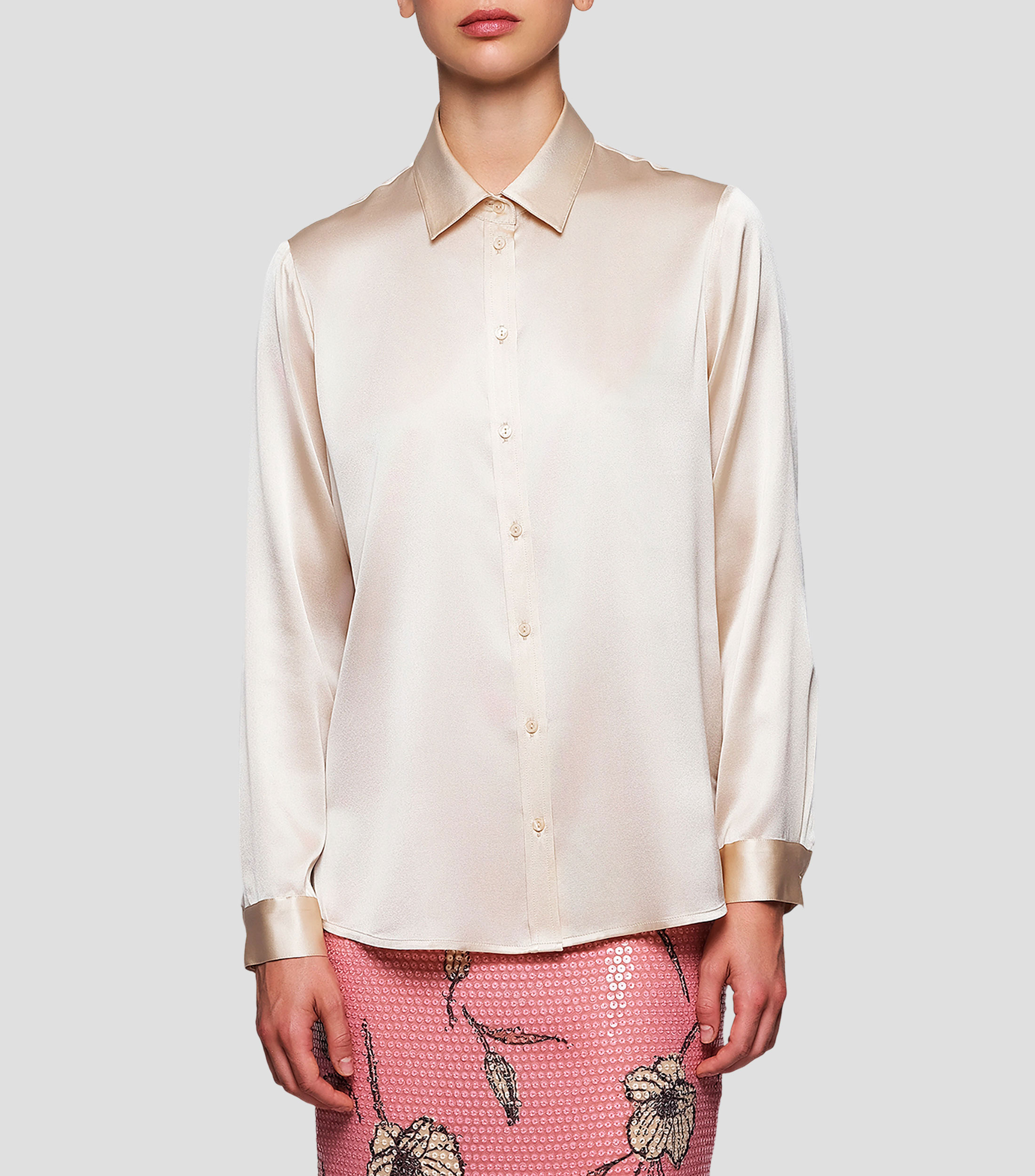 Blusa manga larga lisa Mujer