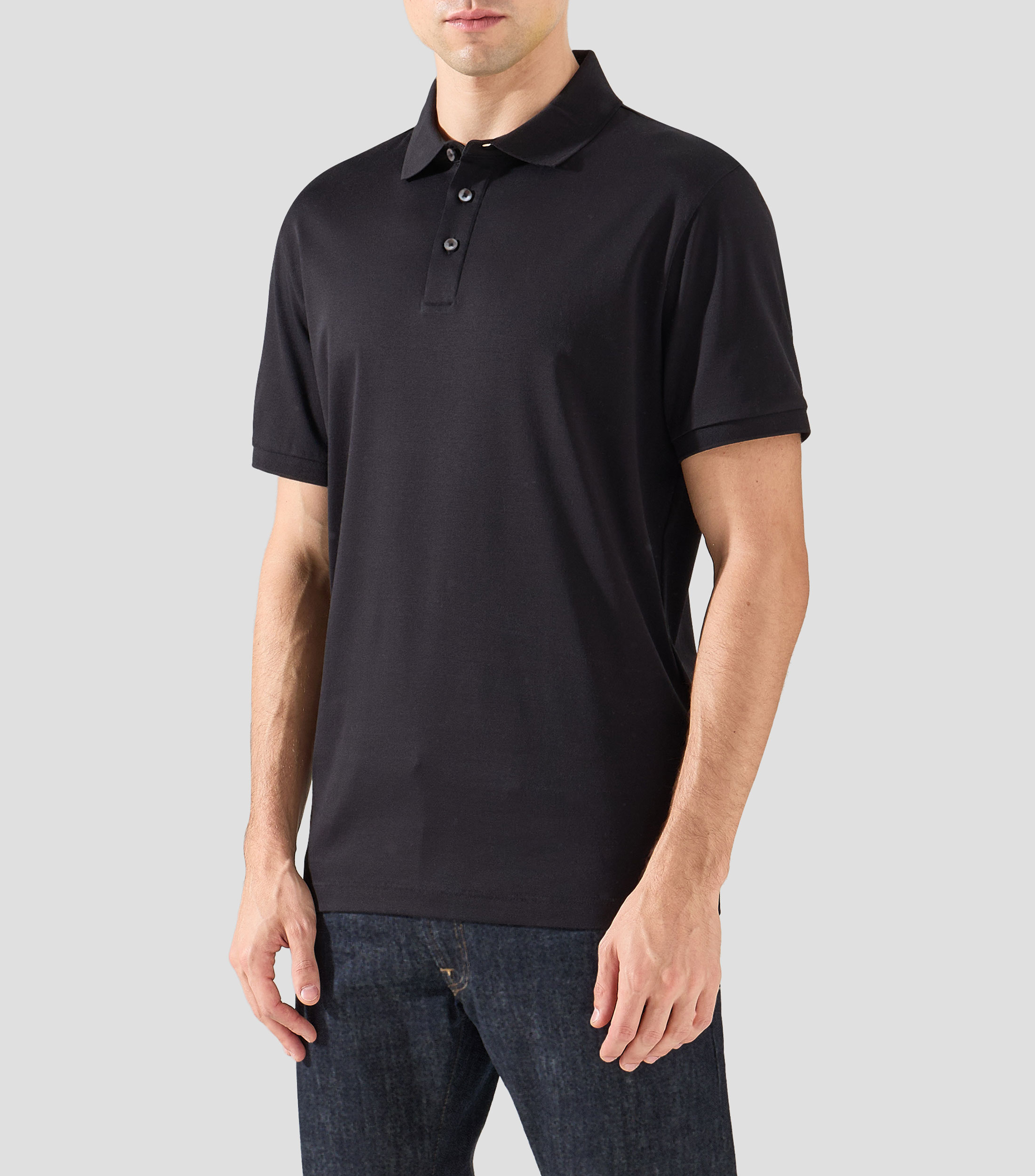Playera tipo polo lisa de manga corta Hombre