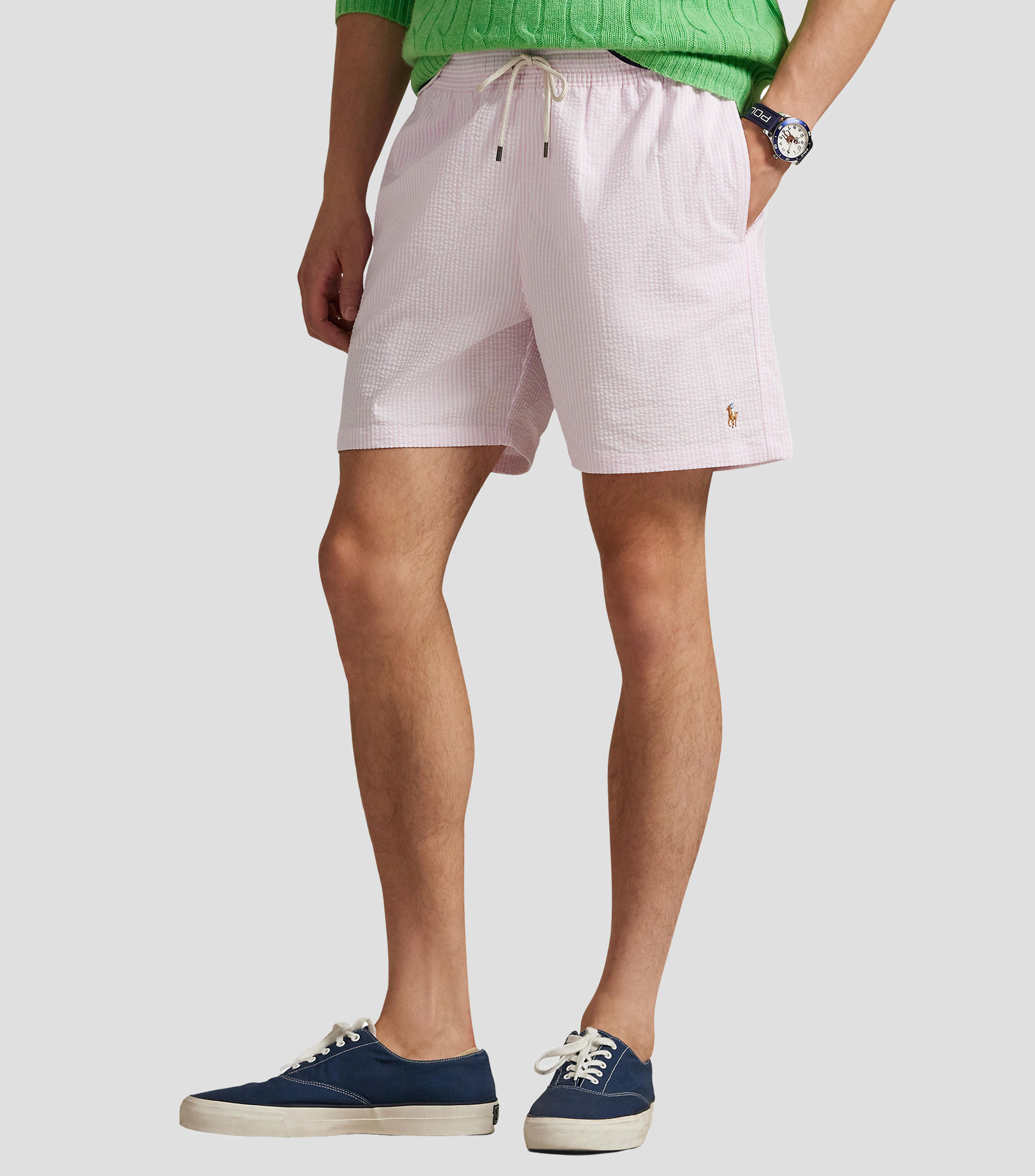 Traje de baño largo líneas Hombre