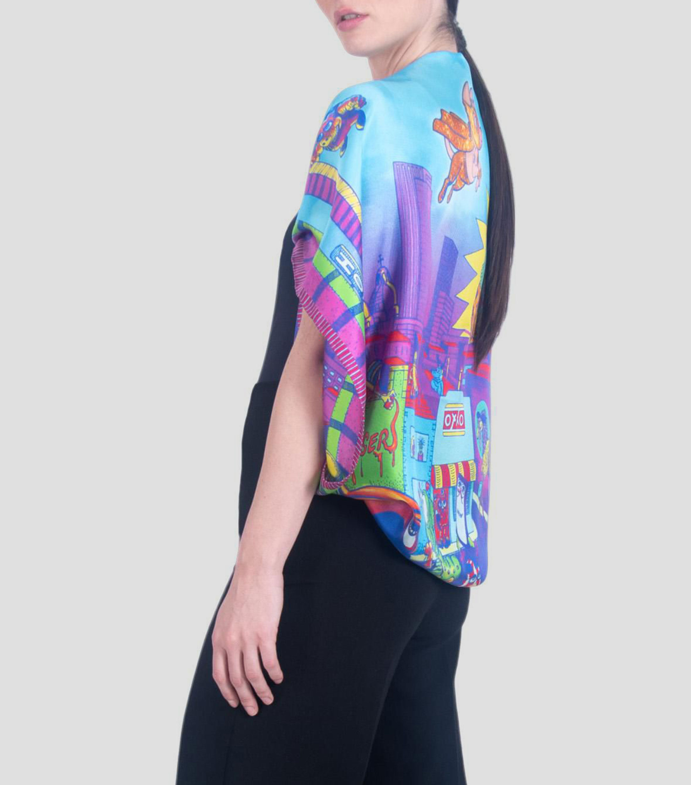 Mascada de seda multicolor Destellos Urbanos Mujer