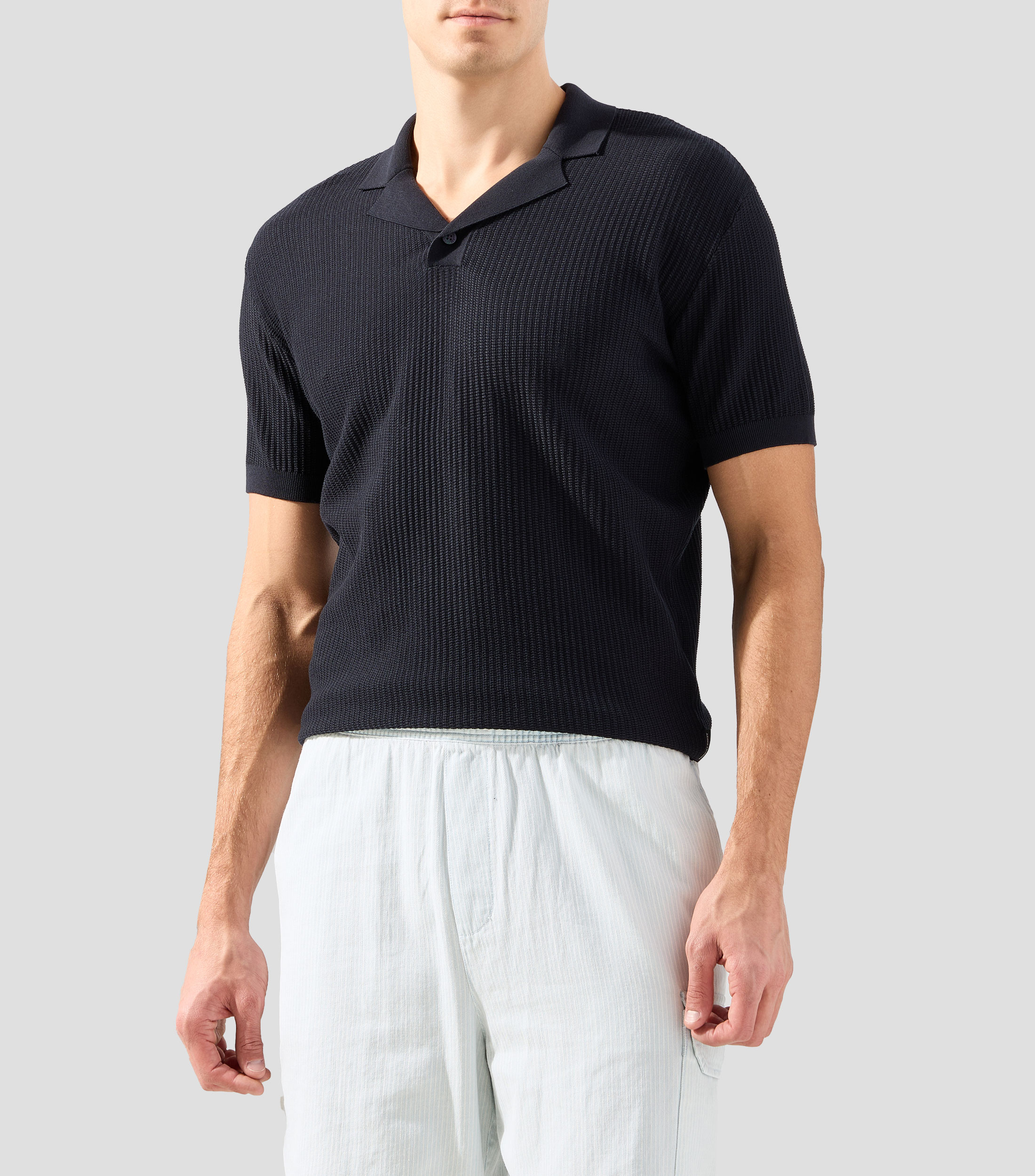 Playera polo manga corta lisa Hombre