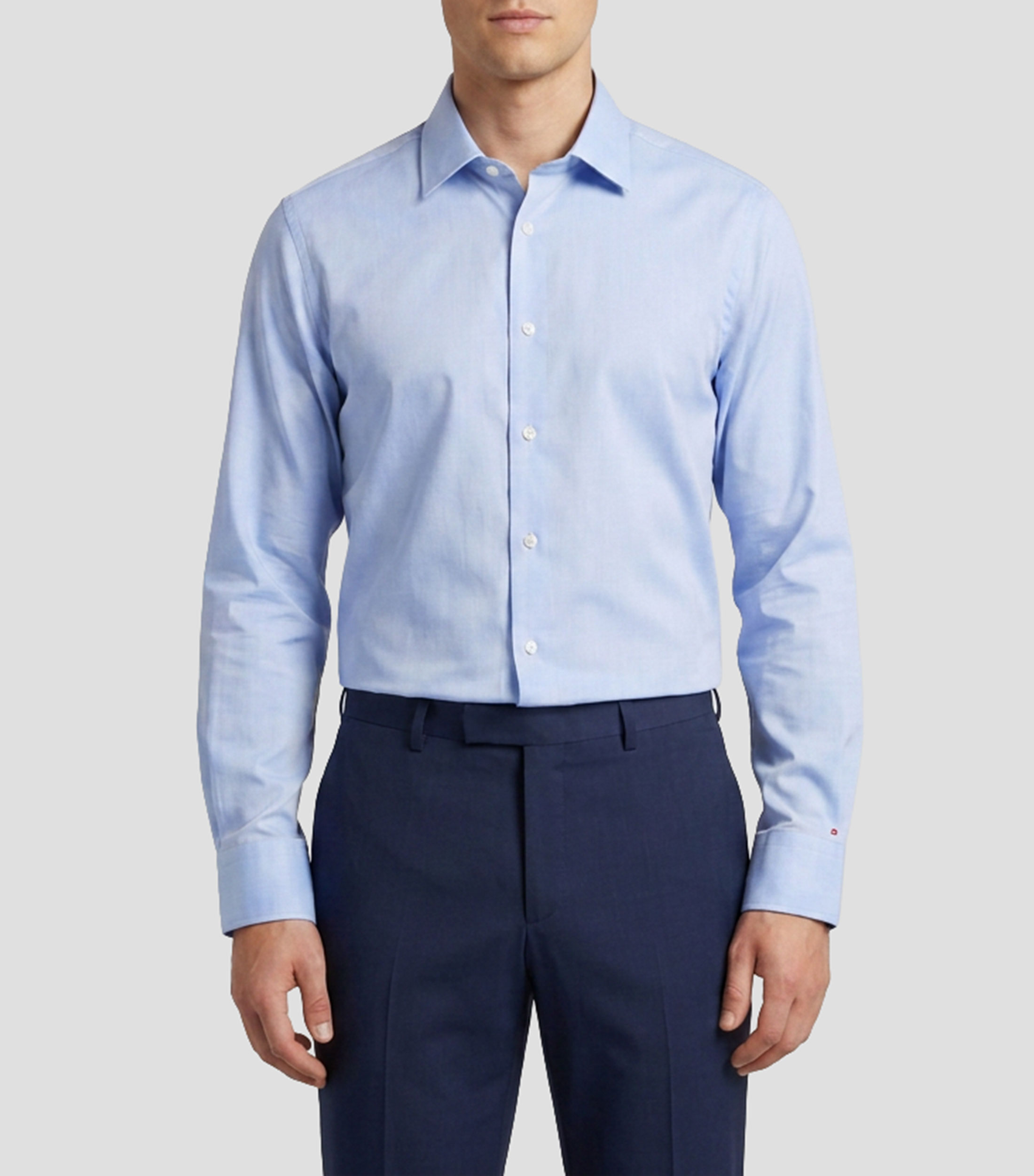 Camisa con microdiseño manga larga Hombre