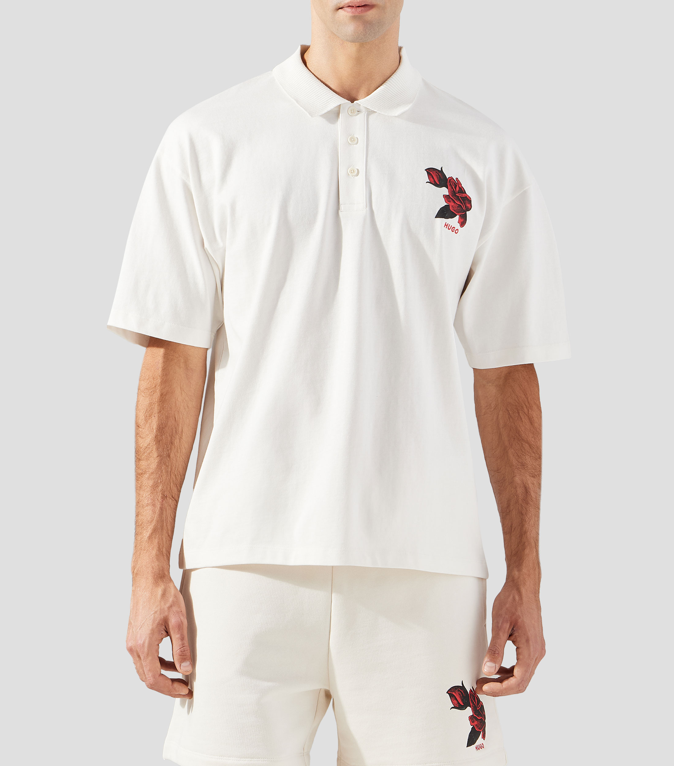 Playera polo manga corta estampada Hombre