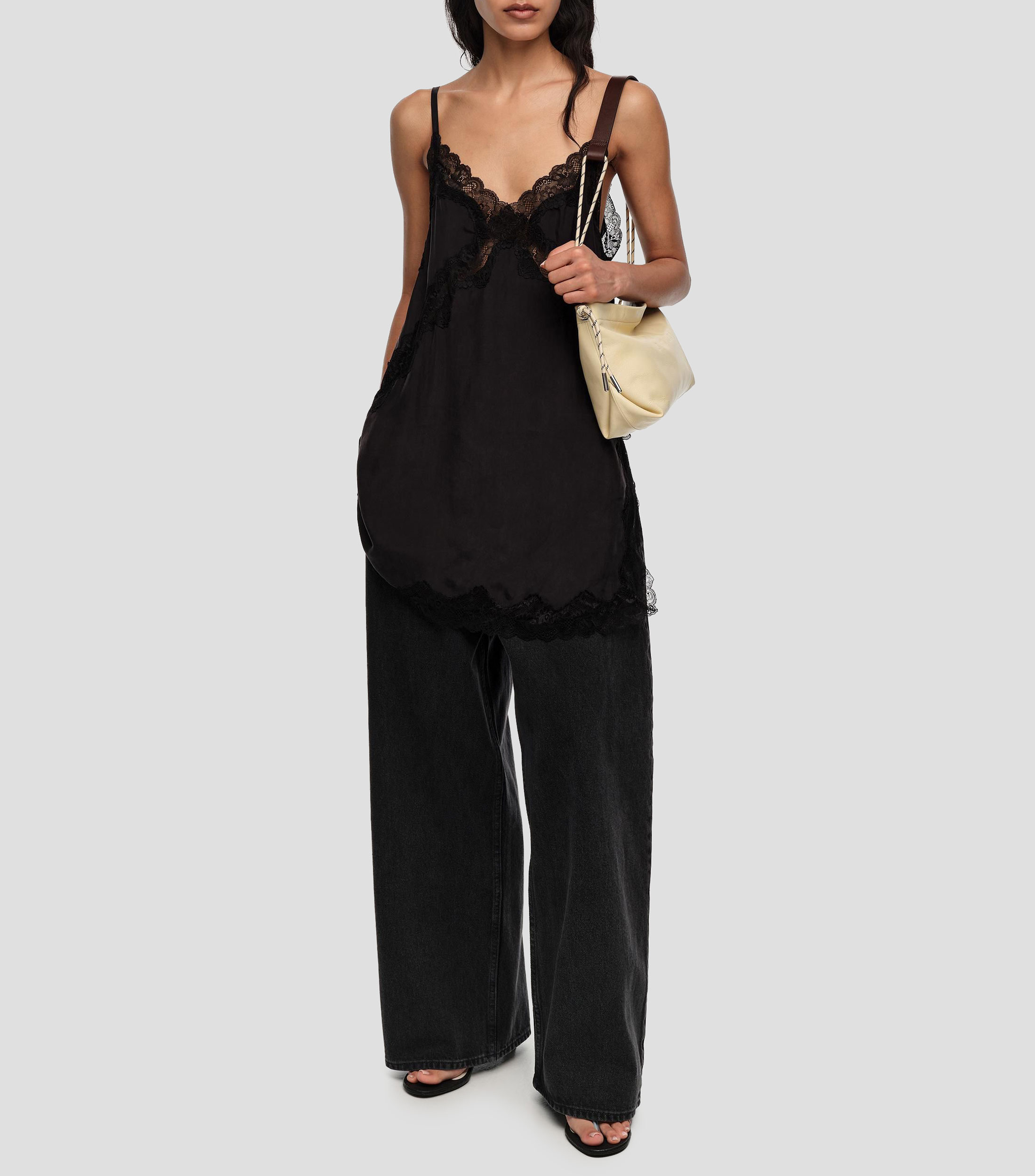 Pantalón denim lavado Mujer