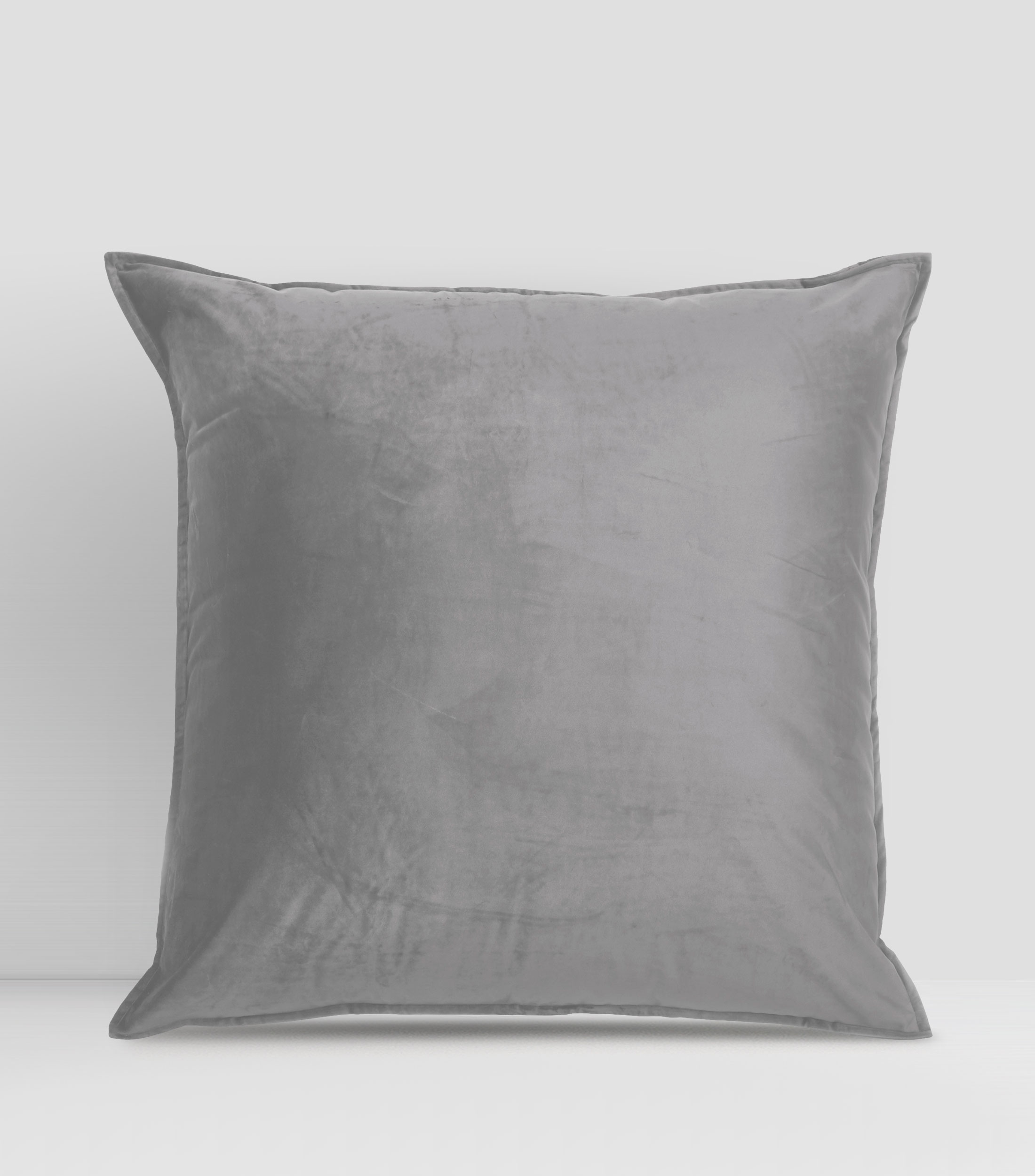 Funda de Cojín Terciopelo Gris Claro 57 x 57 cm