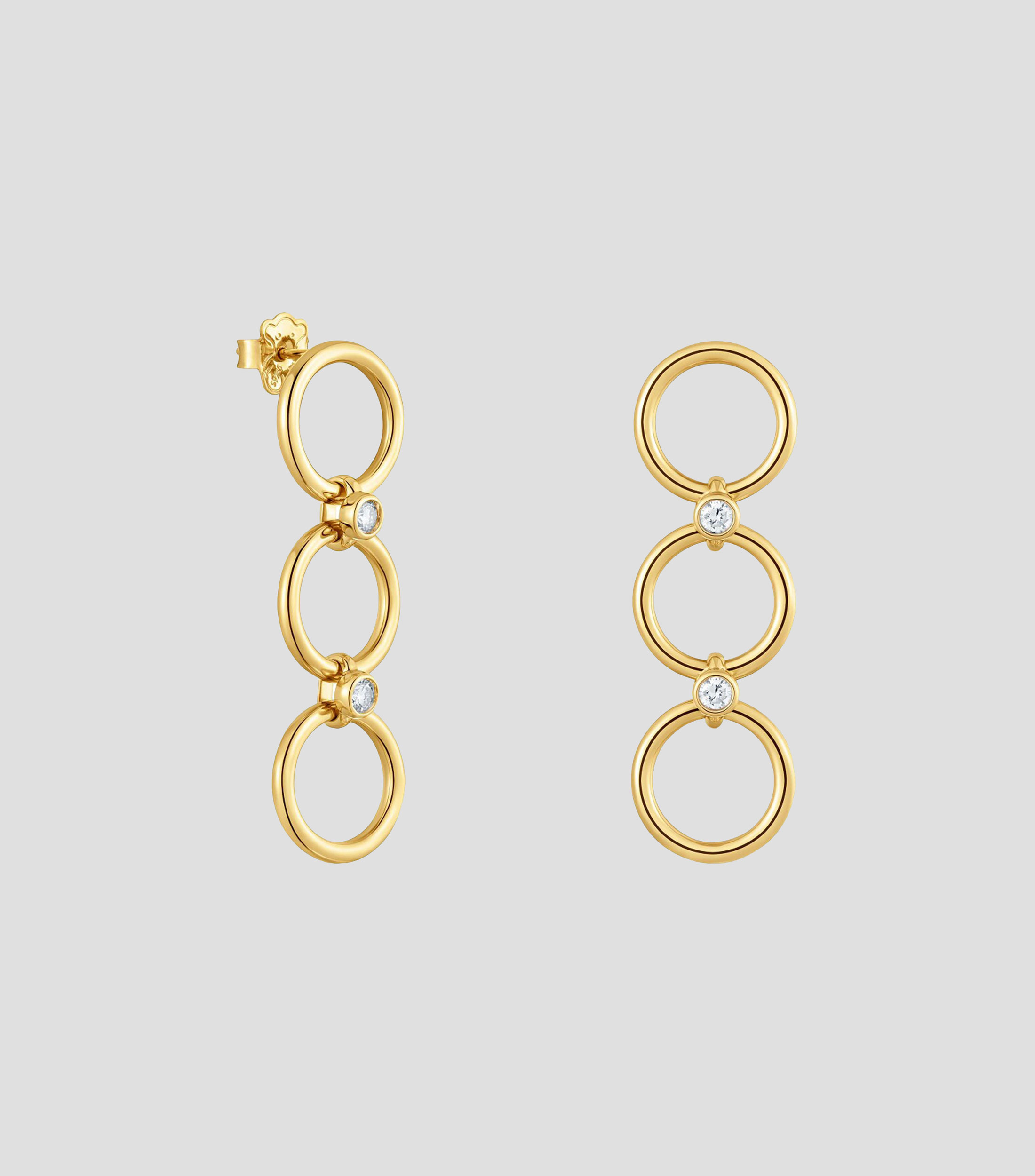 Aretes en Plata .925 con diamantes Straight Mujer