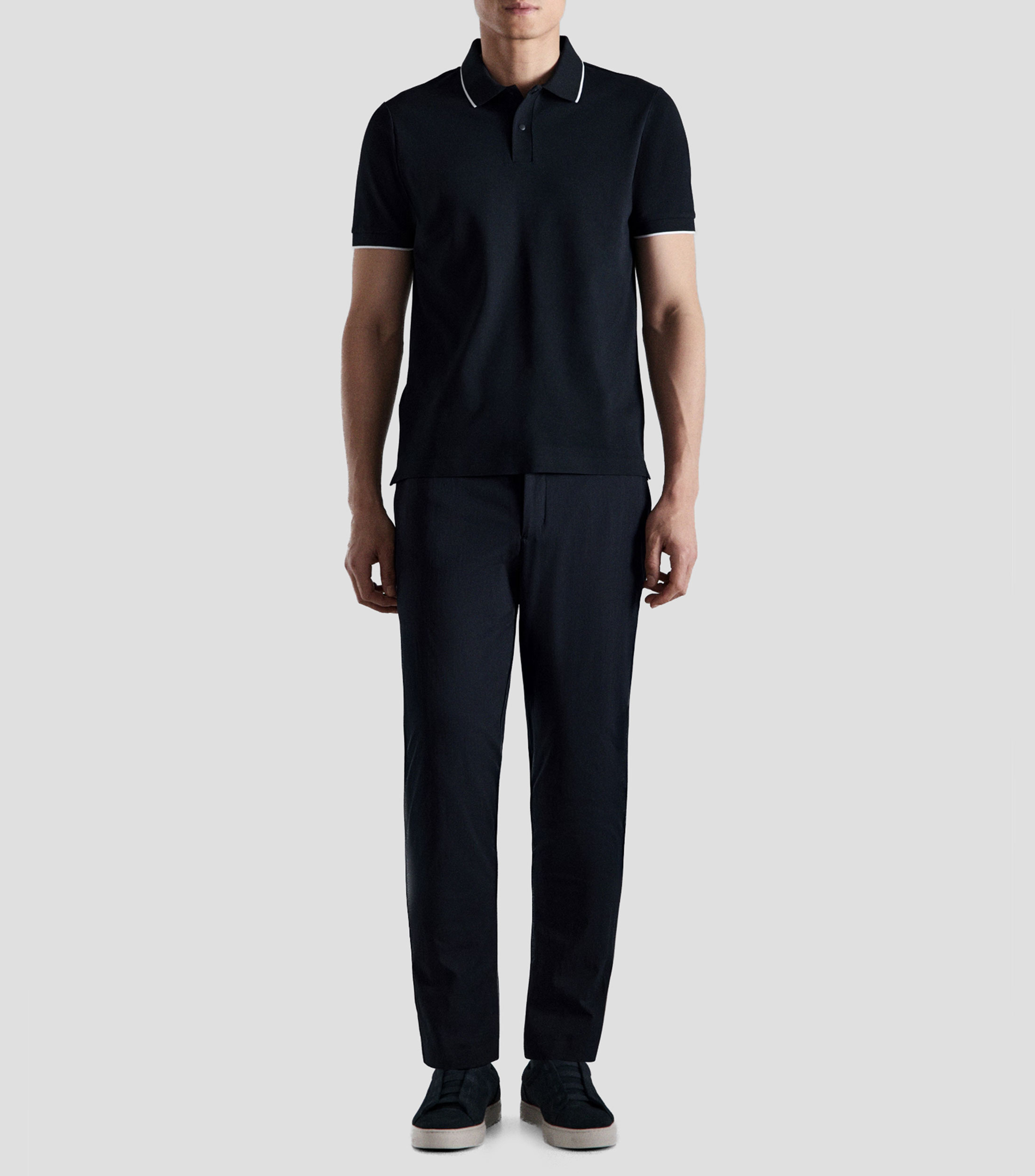 Playera tipo polo manga corta lisa Hombre