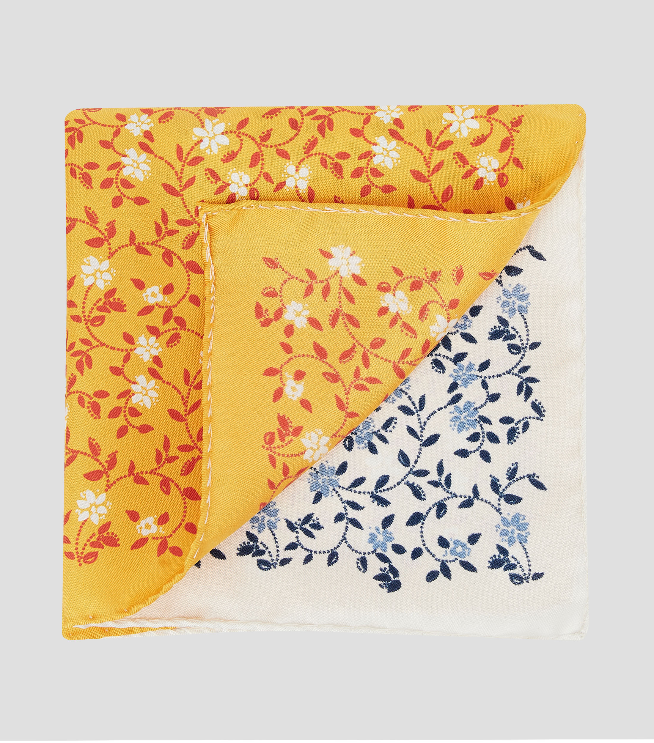 Pañuelo en seda multicolor estampado Hombre