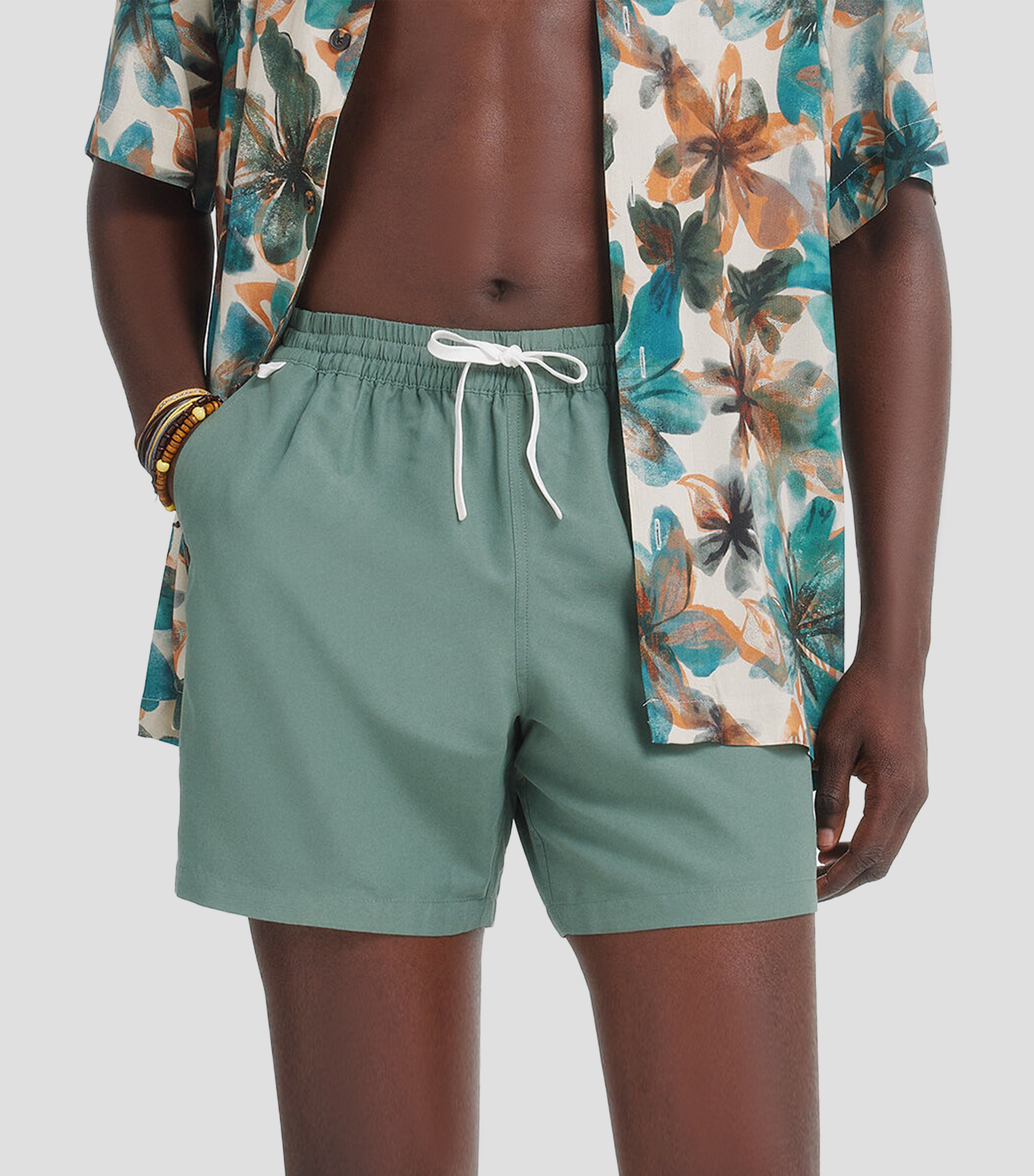 Traje de baño largo liso Hombre