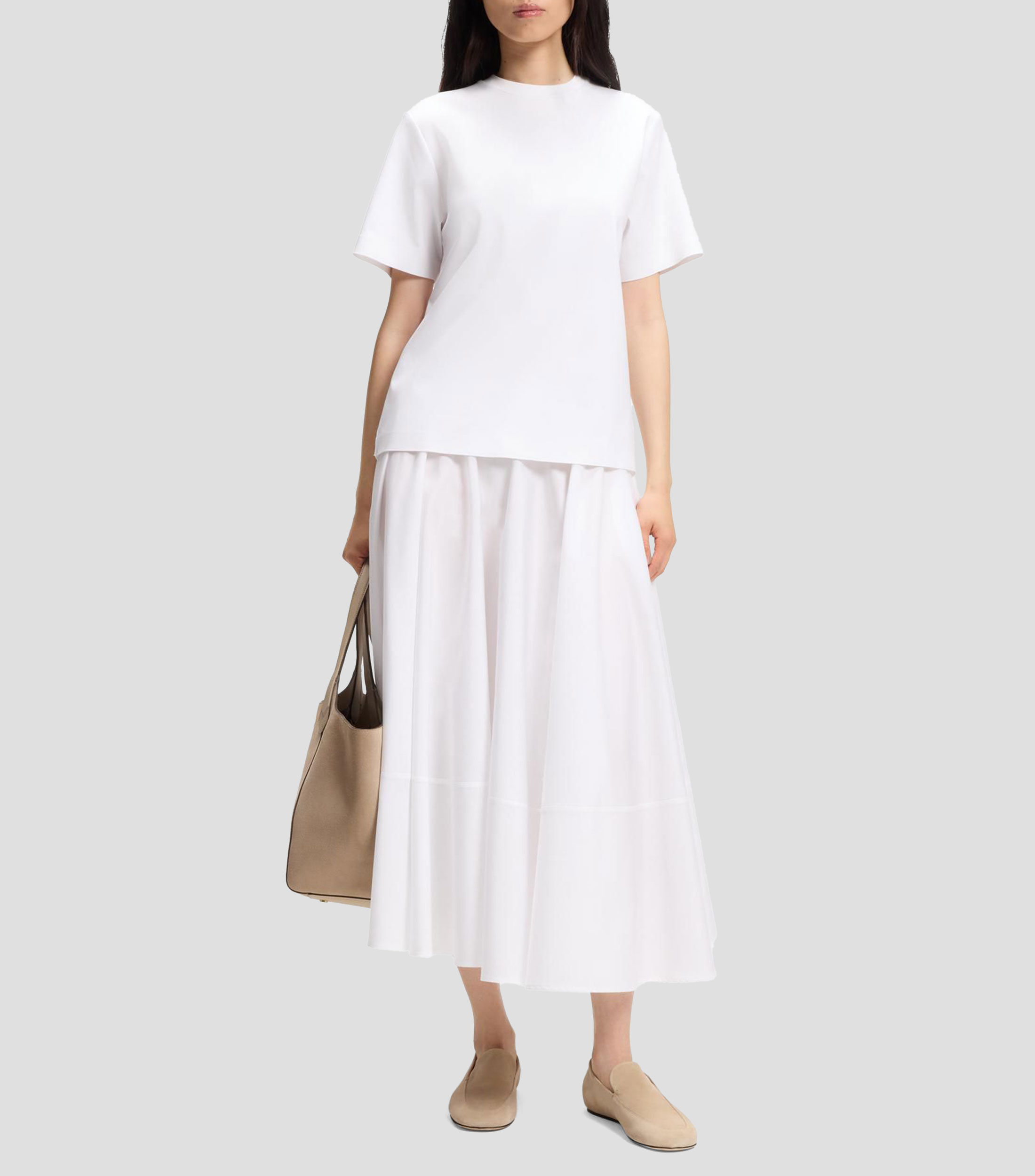 Playera relaxed en algodón mercerizado Mujer
